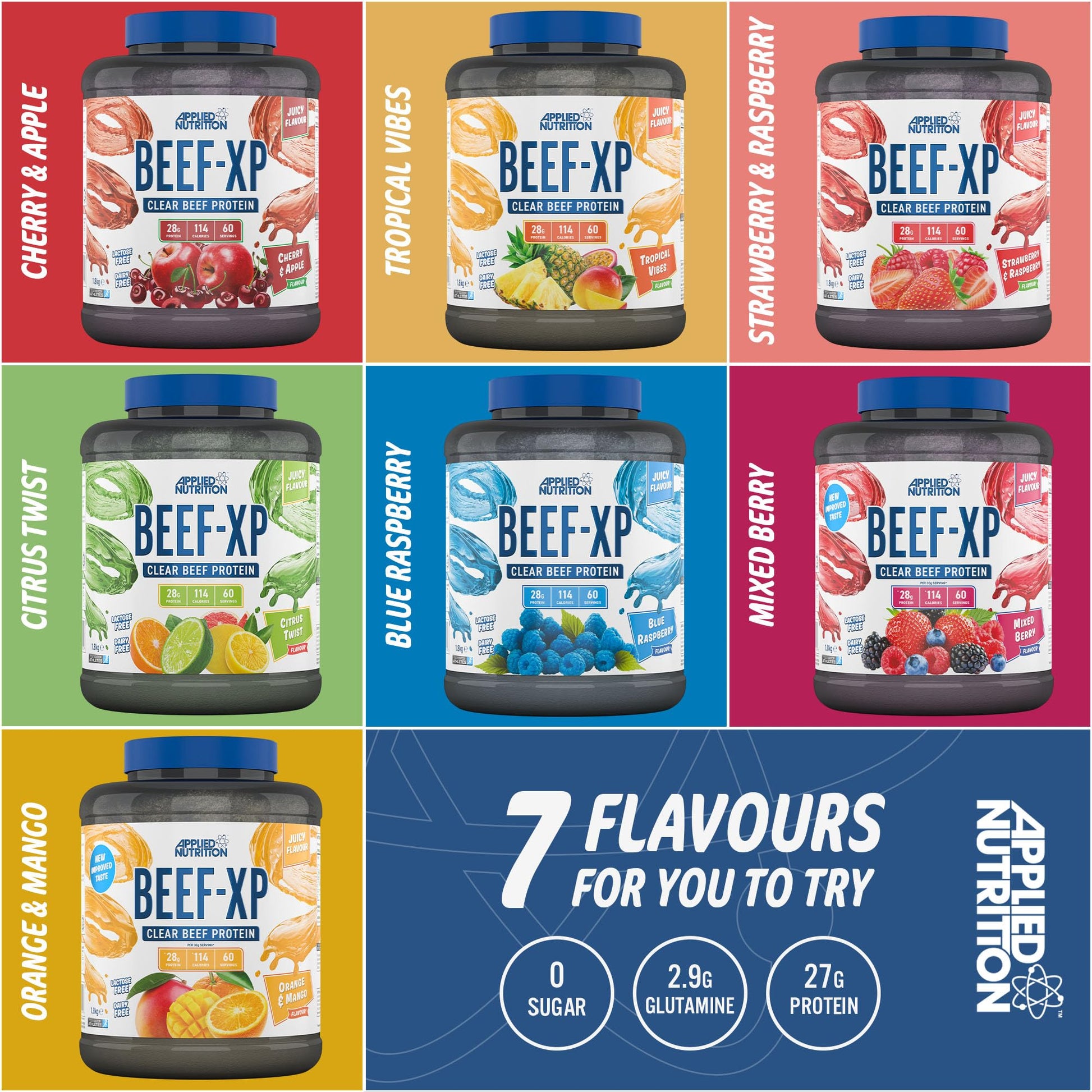 Applied Nutrition Beef XP - Clear Hydrolysed Beef Protein Isolate, Fruit Juice Style, Dairy Free Beef Protein Powder Applied Nutrition uk supplements
