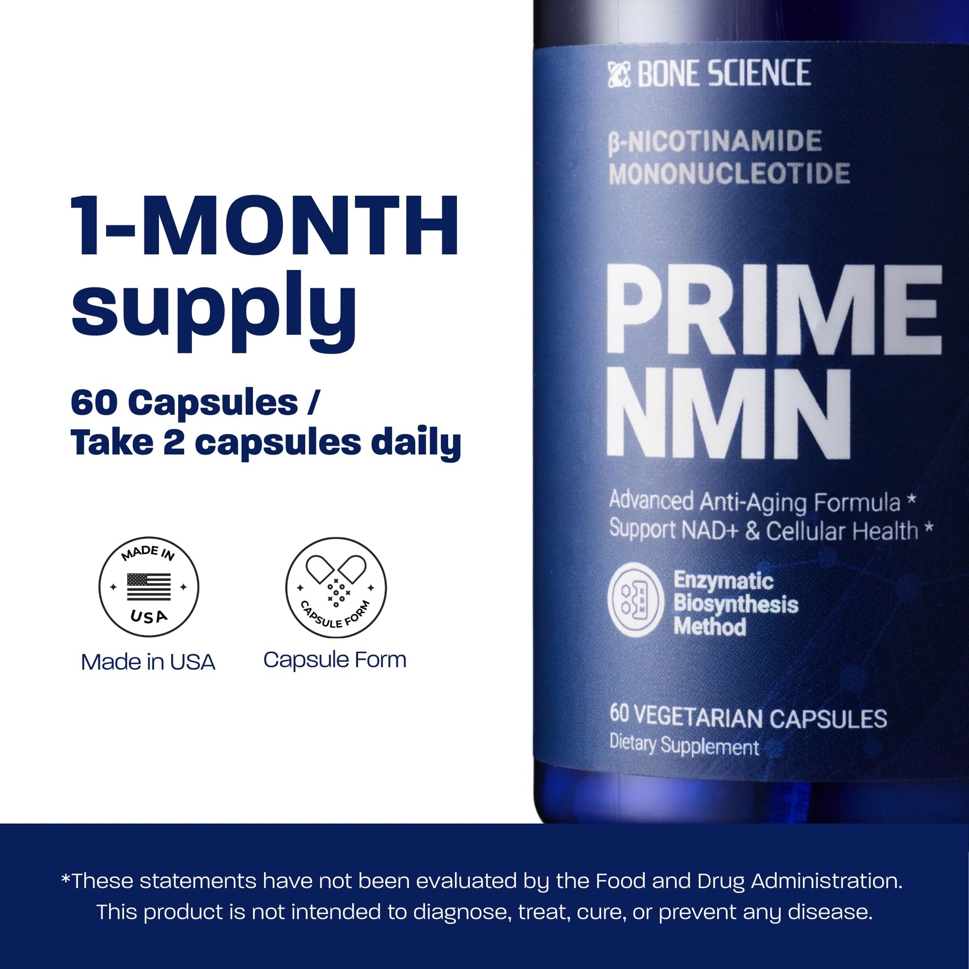 BONE SCIENCE Uthever NMN & Pterostilbene 6-in-1 Complex with Resveratrol, Glutathione & BioPerine - High Purity Stabilized NAD+ Precursor for Healthy Aging & Cellular Energy - 60 Vegetarian Capsules BONE SCIENCE uk supplements