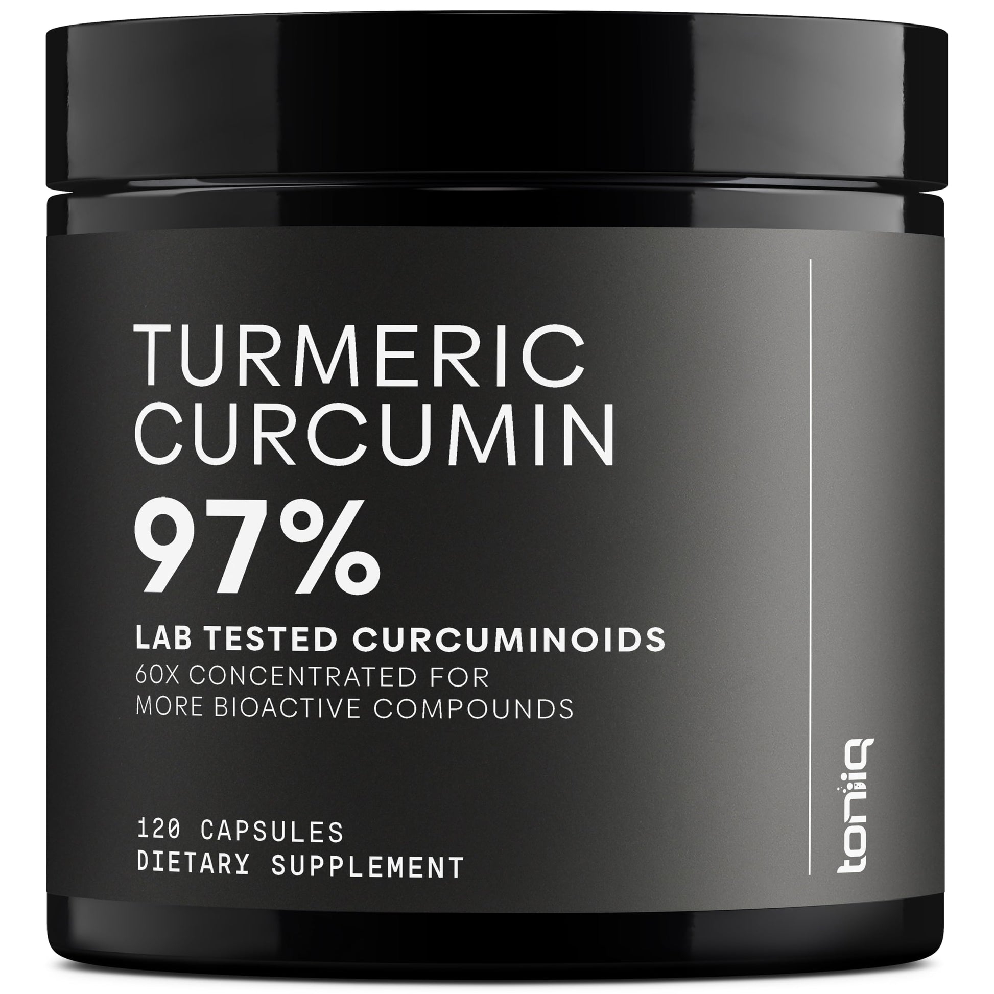 Turmeric Curcumin - Ultra High Potency 60:1 Extract with 97% Curcuminoids - 1200mg Per Serving - Black Pepper & MCT Oil for Enhanced Absorption - Third-Party Lab Tested - 120 Capsules Toniiq uk supplements