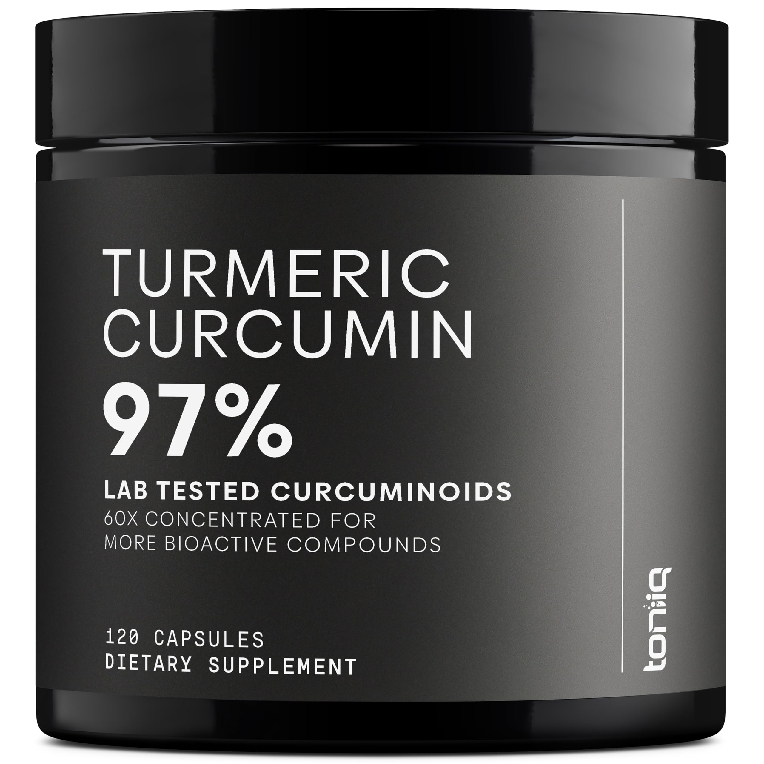 Turmeric Curcumin - Ultra High Potency 60:1 Extract with 97% Curcuminoids - 1200mg Per Serving - Black Pepper & MCT Oil for Enhanced Absorption - Third-Party Lab Tested - 120 Capsules Toniiq uk supplements