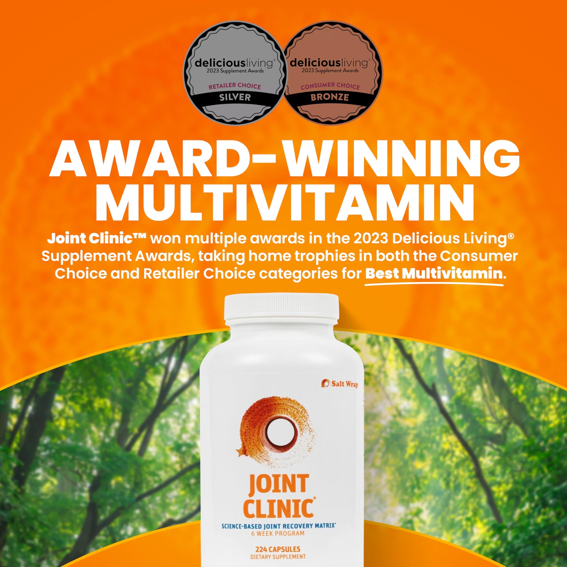 SaltWrap Joint Clinic - Multivitamin for Joint Health and Recovery - with Type II Collagen, C3 Turmeric, Cissus, and Hyaluronic Acid - 224 Capsules SaltWrap uk supplements