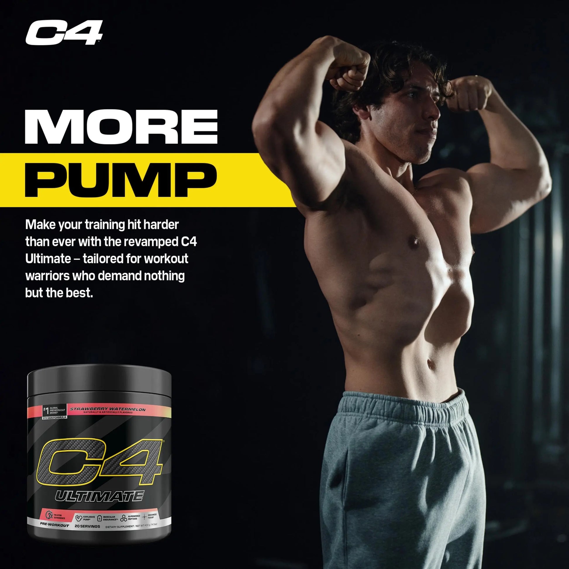 C4 Ultimate Pre Workout Powder Watermelon - Sugar Free Preworkout Energy Supplement for Men & Women - 300mg Caffeine + 3.2g Beta Alanine C4 uk supplements