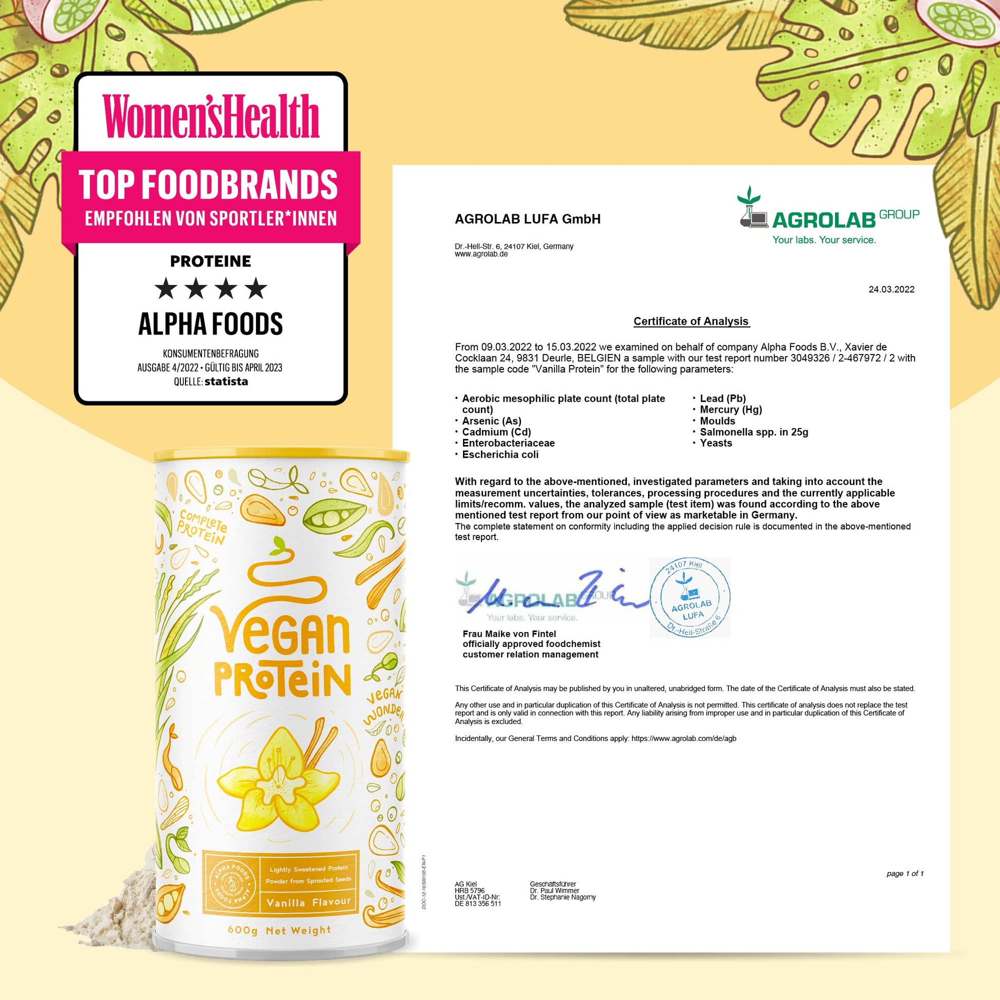 Vegan Protein Powder Vanilla - 1.2kg(80 servings) - 100% Plant Based Protein Powders Alpha Foods uk supplements