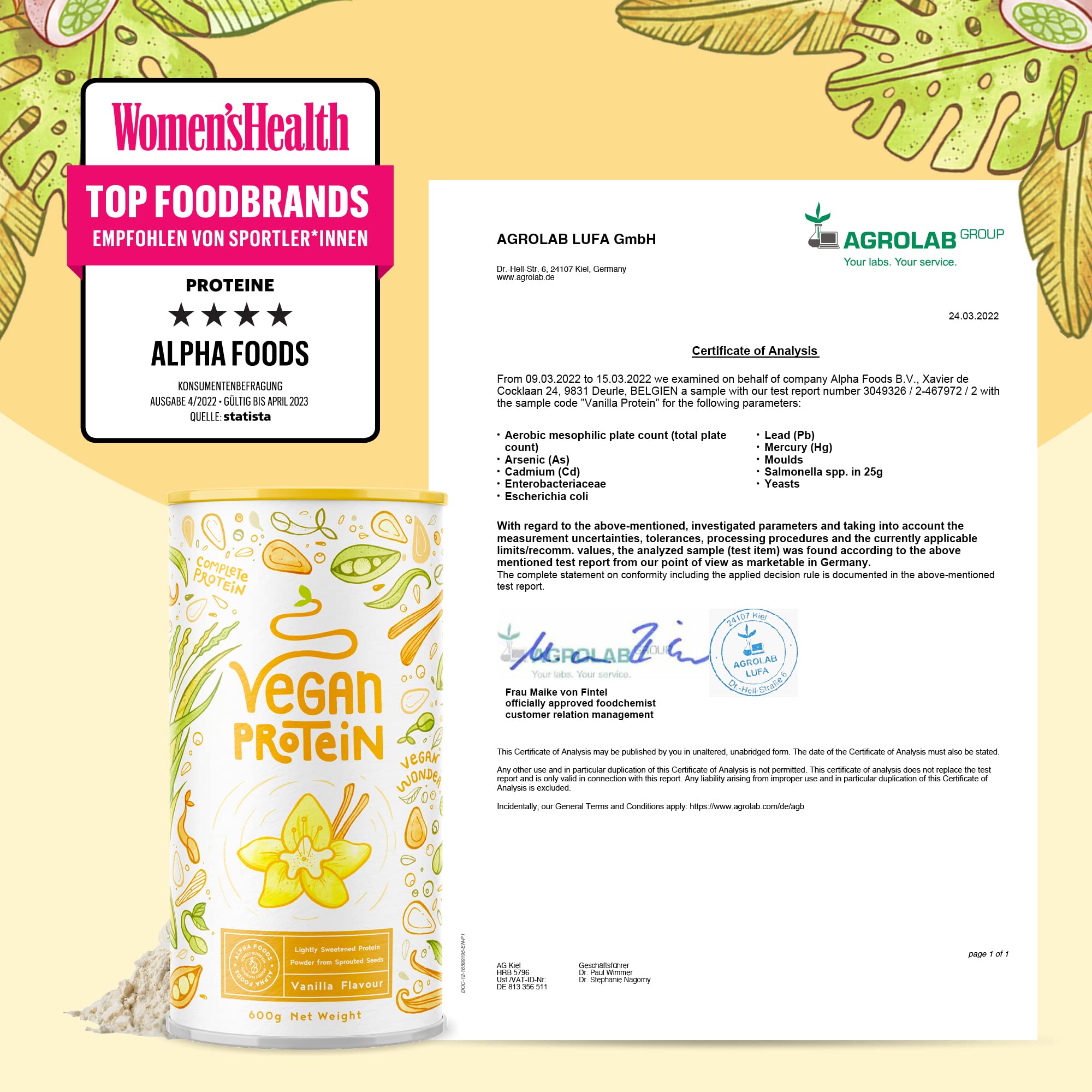 Vegan Protein Powder Vanilla - 1.2kg(80 servings) - 100% Plant Based Protein Powders Alpha Foods uk supplements