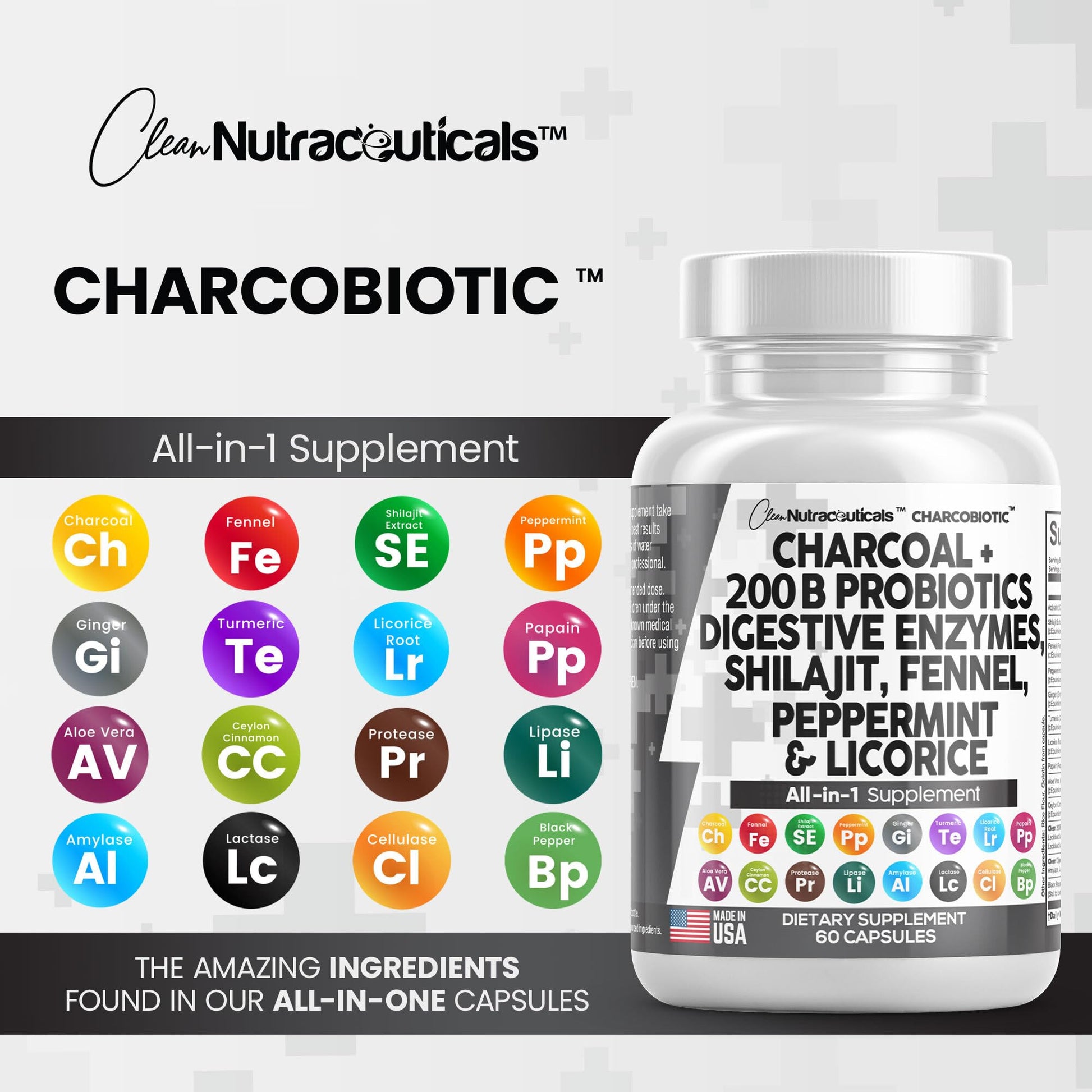 Clean Nutra Activated Charcoal Capsules 1000mg Shilajit 5000mg Pills Clean Nutraceuticals uk supplements