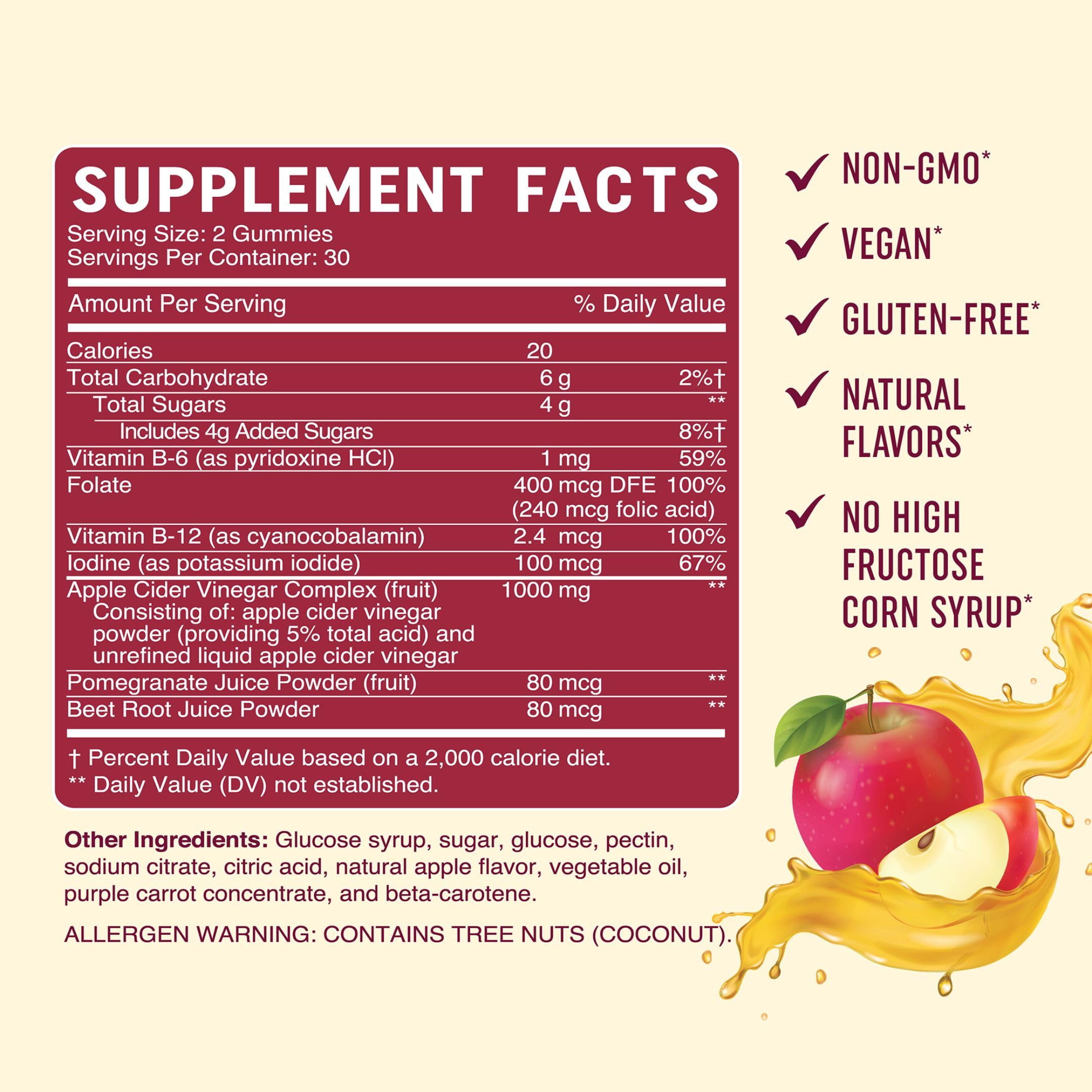Organic Apple Cider Vinegar Gummies (60 Ct.) | Weight, Digestion, Detox, Immunity & Diet Support MAV NUTRITION uk supplements