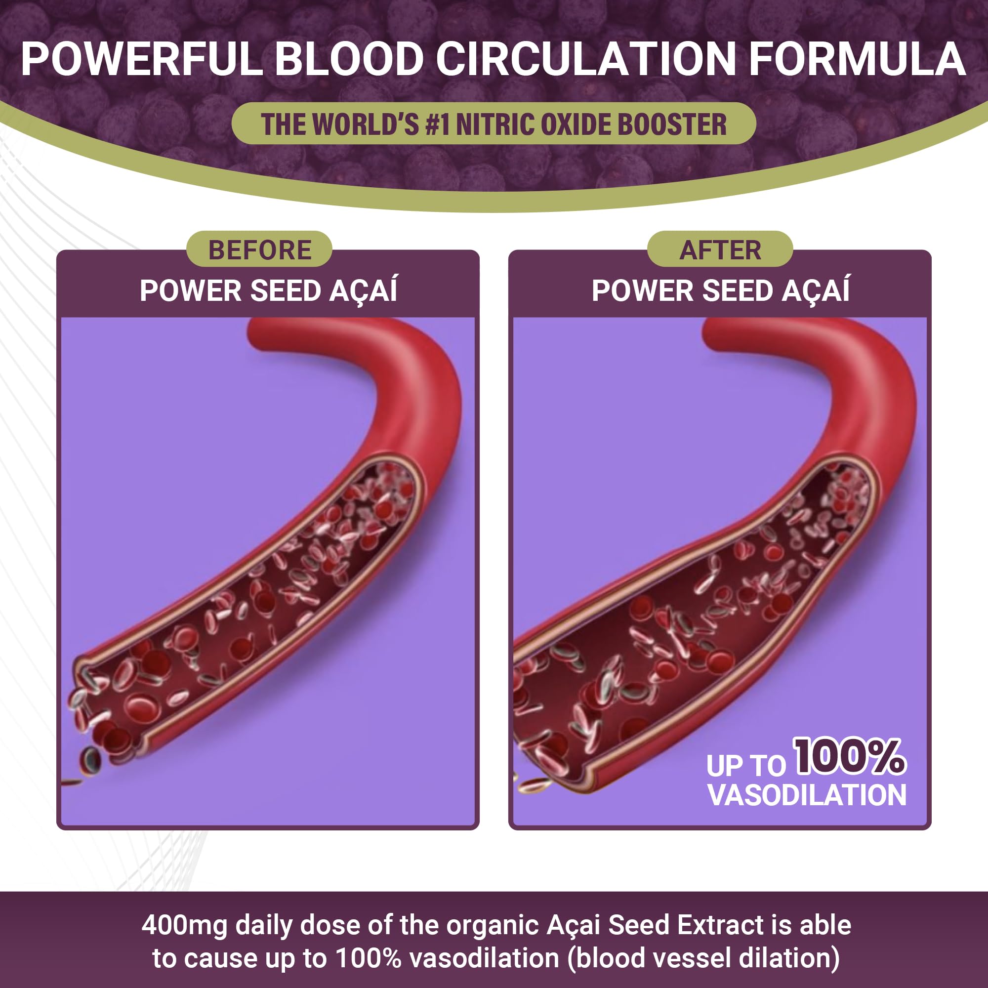 POWER SEEDAÇAÍ New Patented Nitric Oxide Supplement -Increase Blood Flow & Circulatio POWER SEEDAÇAÍ uk supplements