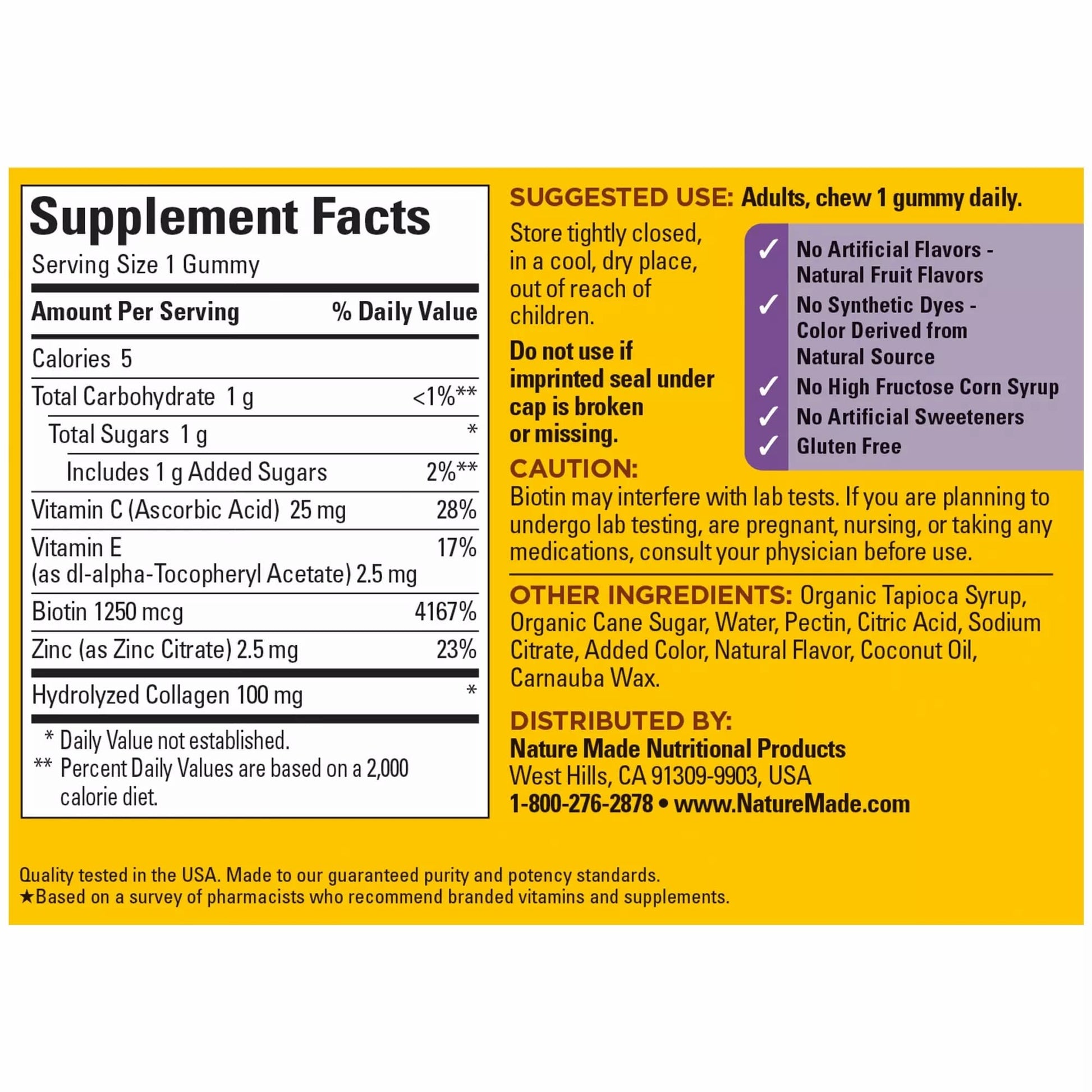 Nature Made Collagen Gummies with Vitamin C, Zinc and Biotin, Hydrolyzed Collagen Nature Made uk supplements
