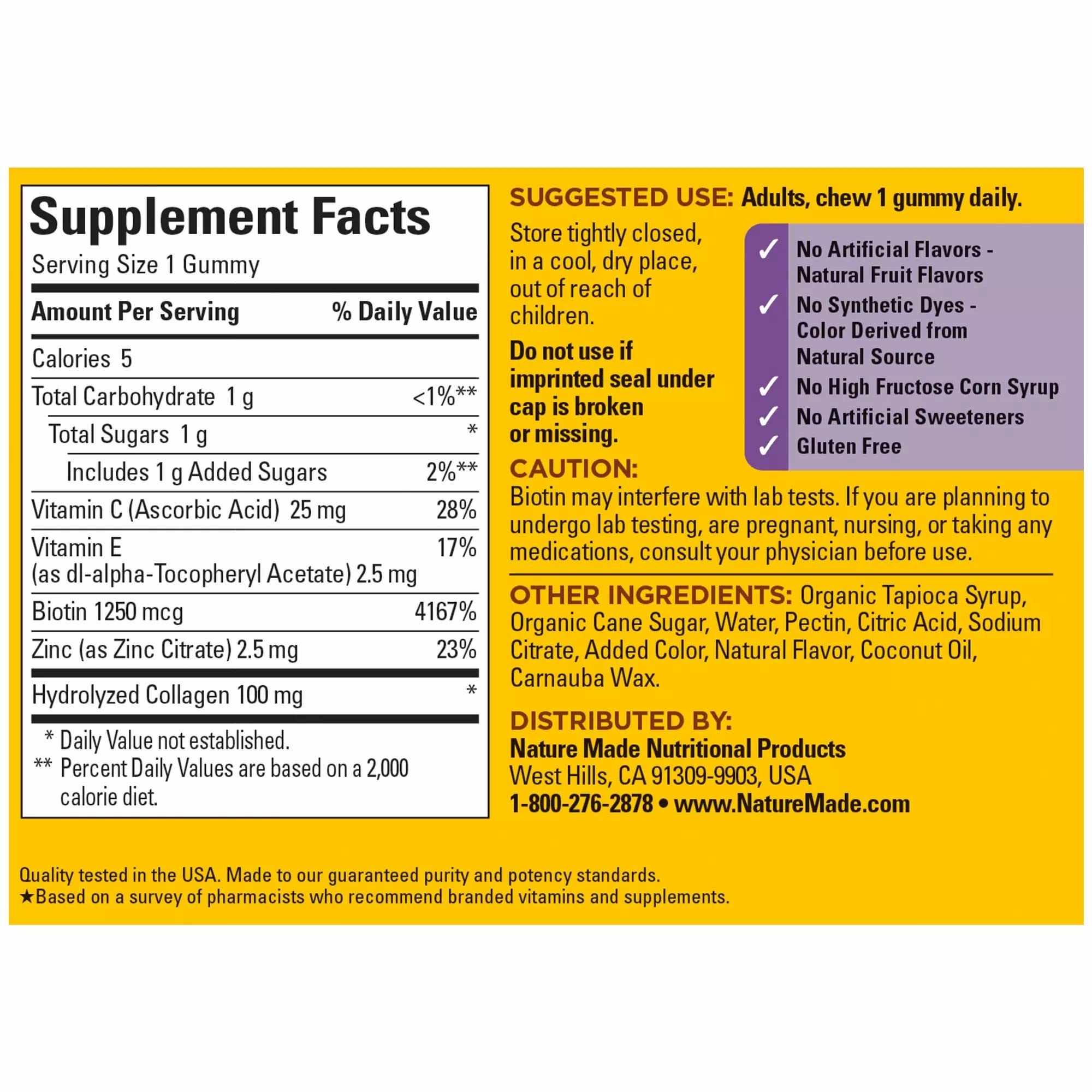 Nature Made Collagen Gummies with Vitamin C, Zinc and Biotin, Hydrolyzed Collagen Nature Made uk supplements