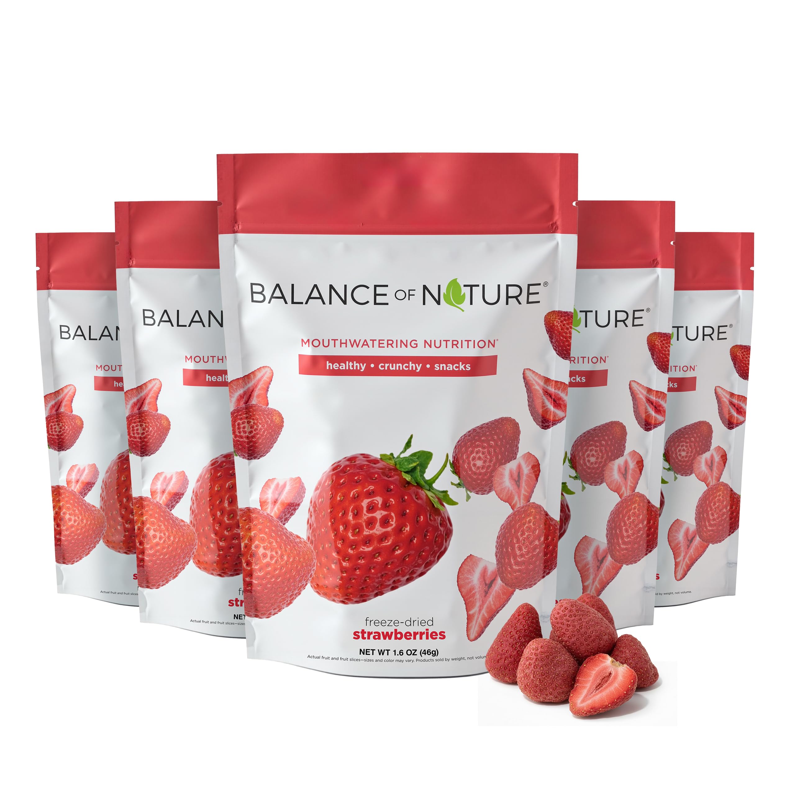 Balance of Nature Freeze-Dried Strawberries (5 Pack) – 100% Real Fruit, Crunchy Strawberry Slices, Healthy Snack, Mouthwatering Nutrition, Gluten-Free, Vegan, No Sugar Added, Five 1.6 oz Bags Balance of Nature uk supplements