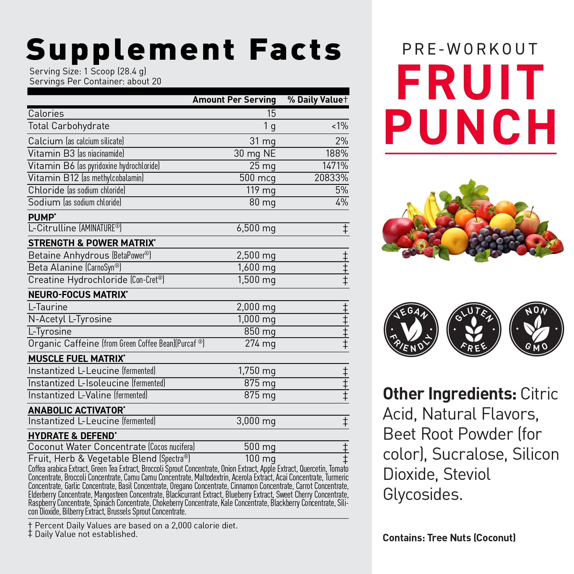Kaged Stimulant Free Pre Workout Powder | Fruit Punch | Pre-Kaged | Formulated with Creatine, Beta Alanine | No Jitters | 20 Servings Kaged uk supplements