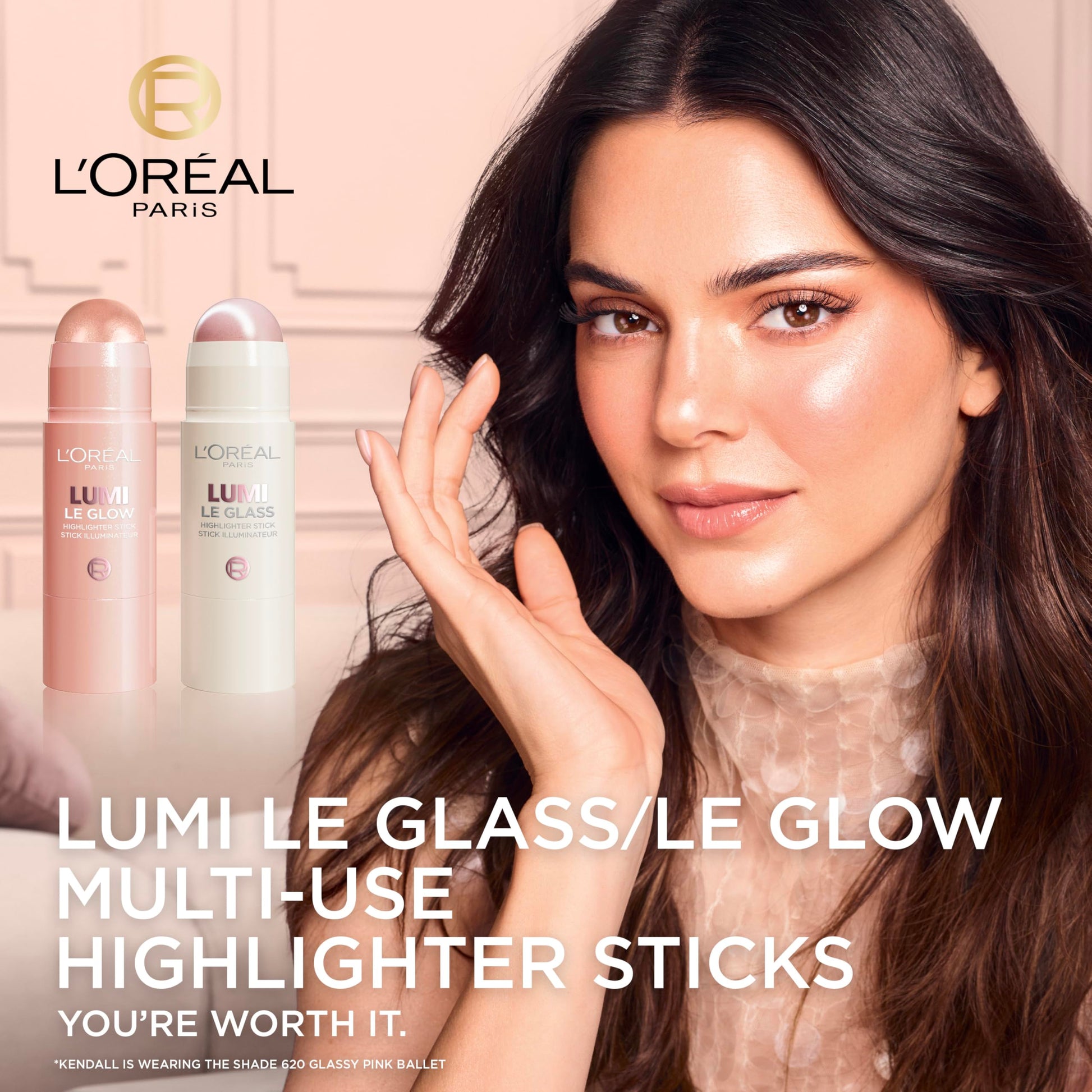 L'Oreal Paris True Match Lumi Le Glass Highlighter Stick, Reflective, Translucent, Glassy Highlighter for Face and Body, 620 Pink Ballet, 0.17 Oz L'Oreal Paris uk supplements