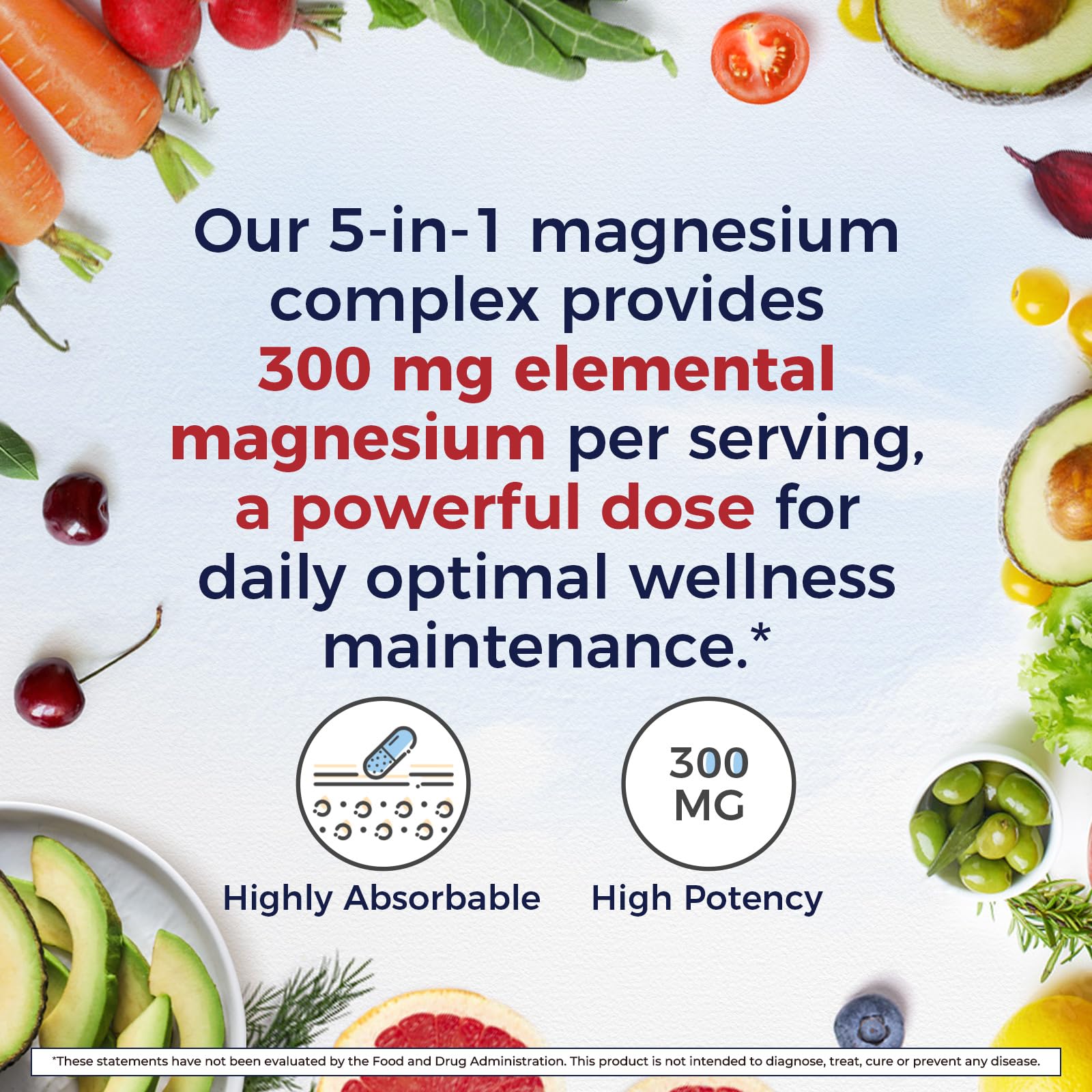 Vitalitown Magnesium Complex Supplement | 300mg Elemental Mag | Magnesium Citrate Glycinate Taurate Malate | Non-GMO, No Gluten, 90 Vegan Magnesio Capsules for Bone Brain Heart Vitalitown uk supplements