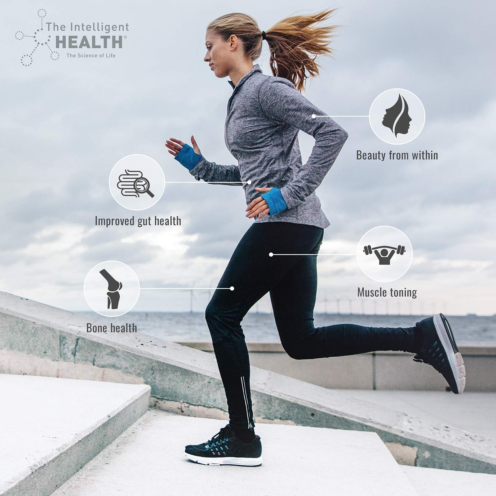 Hydrolysed Collagen Powder (Bovine) - High Protein Grass Fed Unflavoured Peptides The Intelligent Health uk supplements