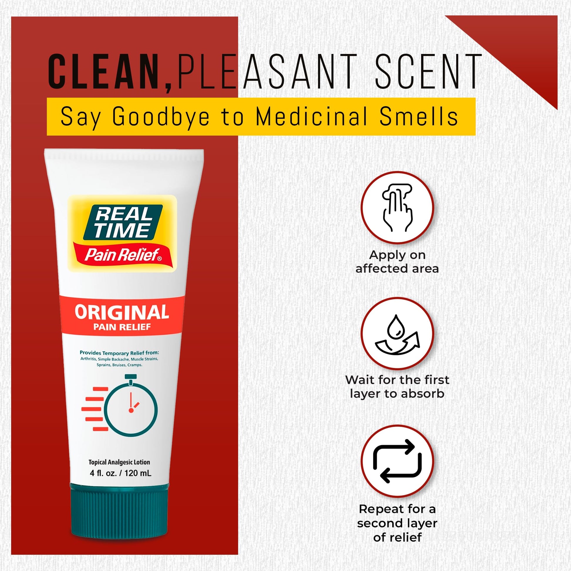 Real Time Pain Relief Cream 4oz Tube | 17 Natural Ingredients: 1.25% Menthol, Arnica & MSM | Muscle Strain & Joint Discomfort Relief for Arthritis, Cramps, Sprains, Bruises, Hands, Back & Knee Pain Real Time Pain Relief uk supplements
