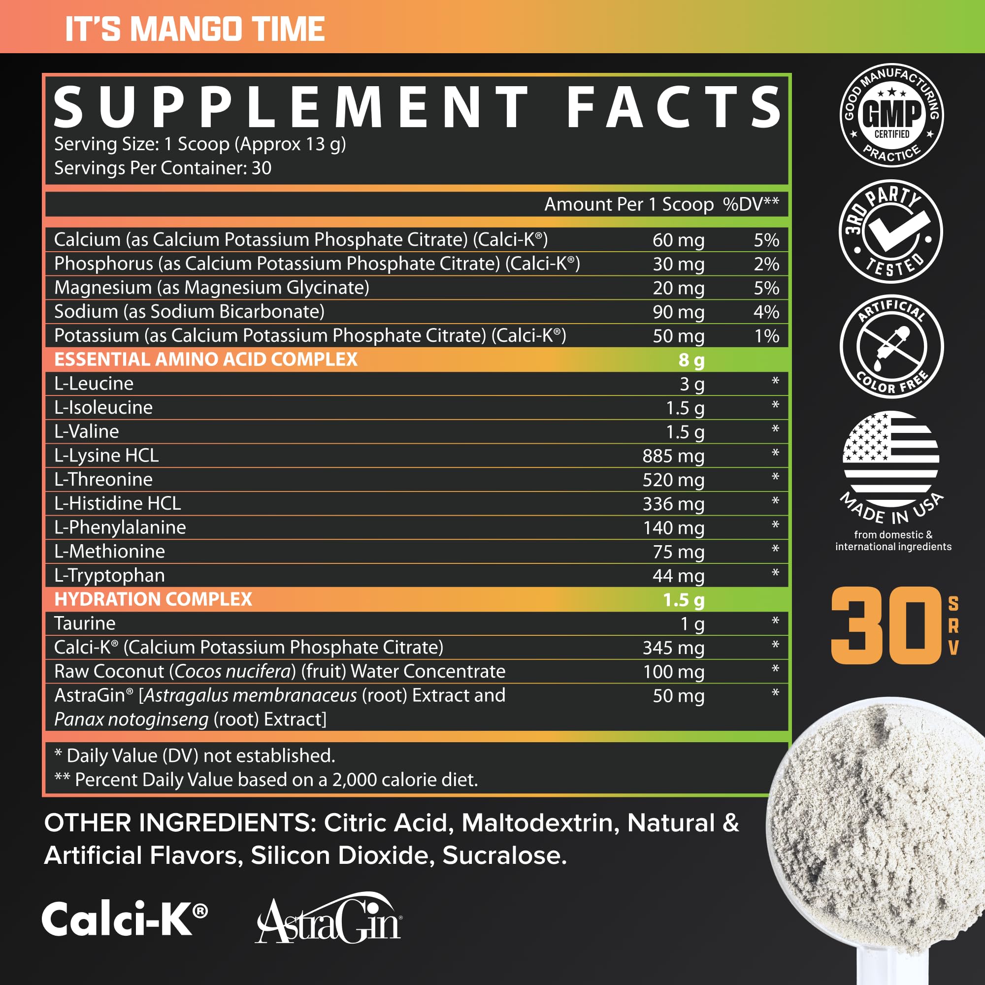 Nutrex Research EAA Hydration | EAAs + BCAA Powder | Muscle Recovery, Strength, Muscle Building, Endurance | 8G Essential Amino Acids + Electrolytes | 30 Servings It's Mango Time Nutrex Research uk supplements