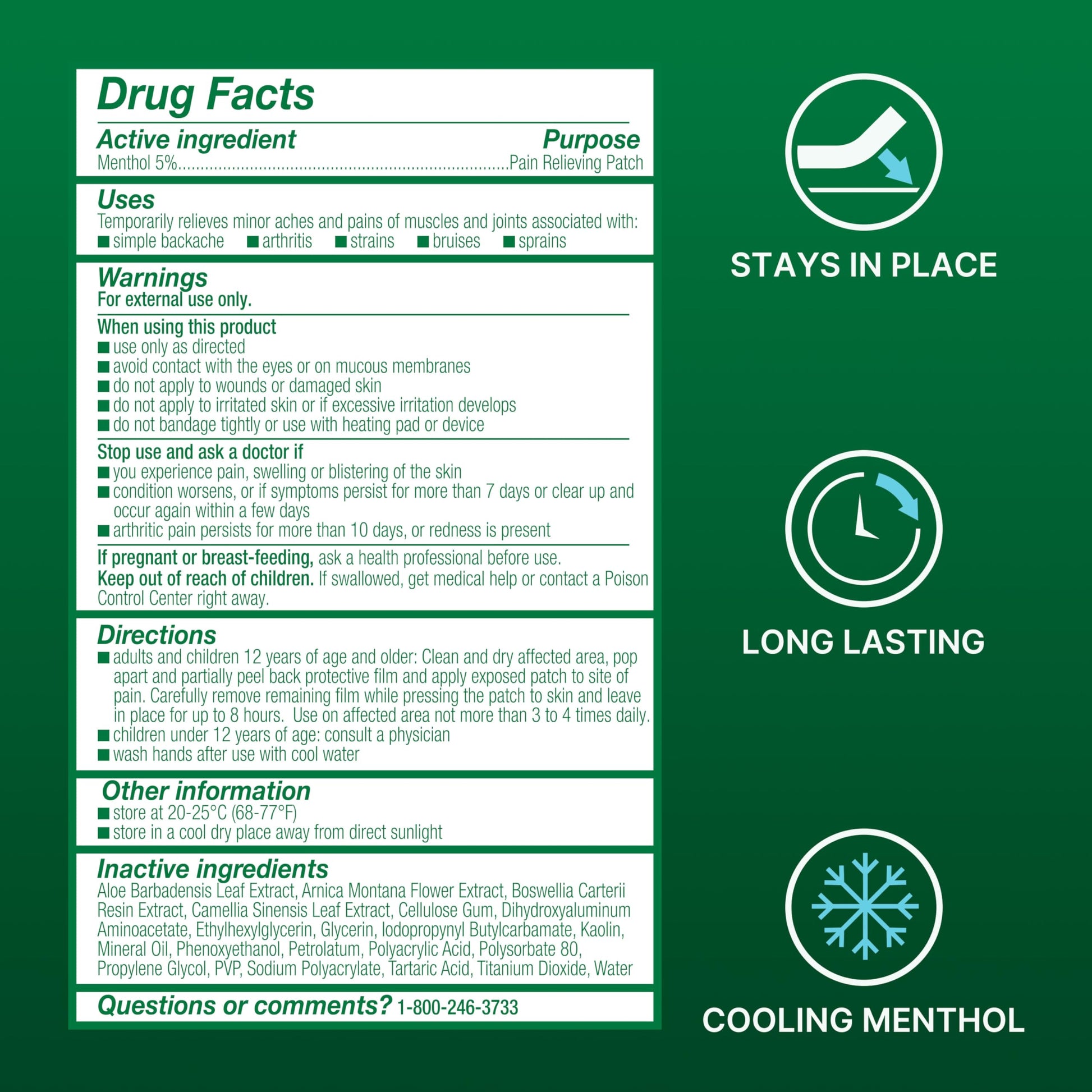 Biofreeze Menthol Pain Relieving Patches (5 Patches Per Box) Up To 8 Hours Of Pain Relief From Sore Muscles, Arthritis, Backaches, Spains, Bruises, Strains And Joint Pain (Package May Vary) Biofreeze uk supplements