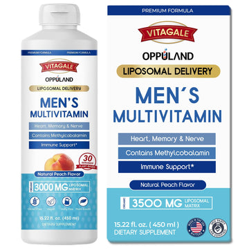 oppuland - Men's Multivitamin - Liquid Supplement - Liposomal Delivery - Daily Multi Vitamin with Biotin B Complex Omega-3 - Hair & Nail Support Vitamin oppuland uk supplements