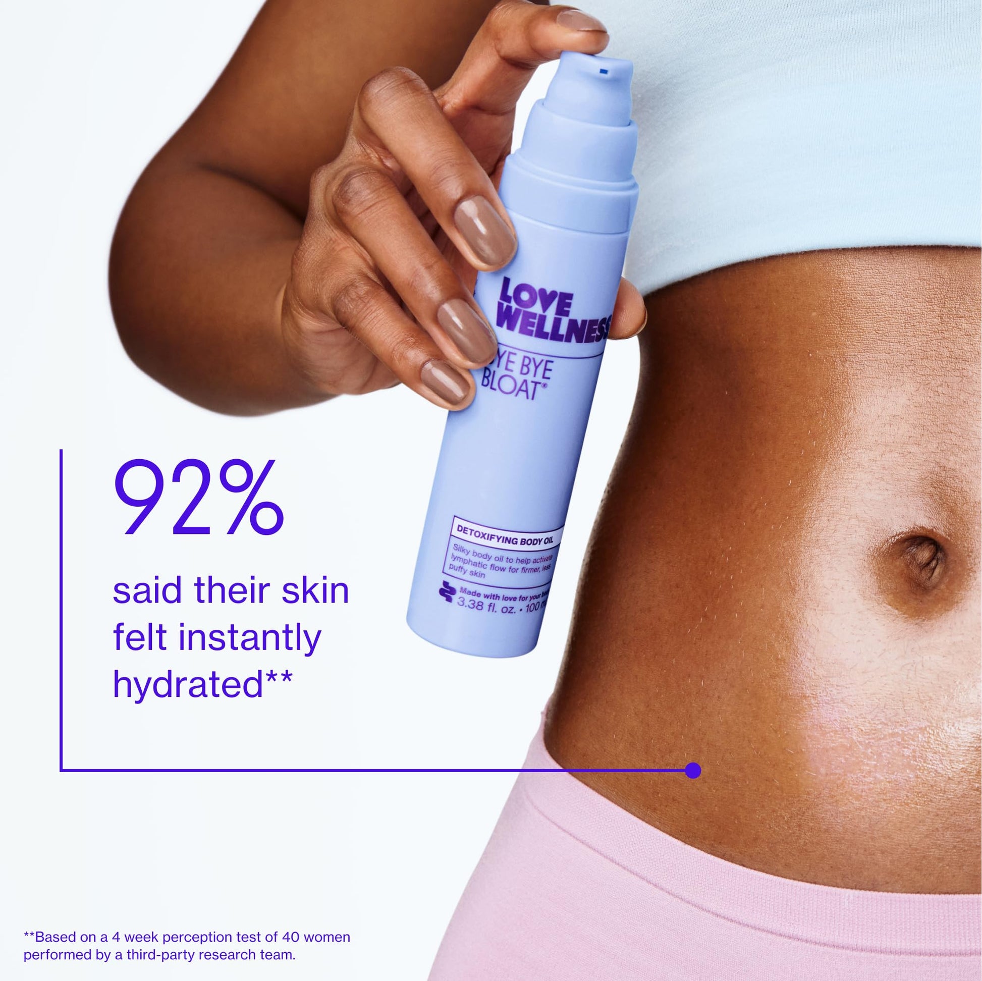 Love Wellness Bye Bye Bloat Detoxifying Body Oil | Lymphatic Drainage Oil to Hydrate, Depuff & Awaken Skin | Reduce Swelling Massage Oil for Women with Peppermint, Grapefruit & Rosemary Oil |100 mL Love Wellness uk supplements