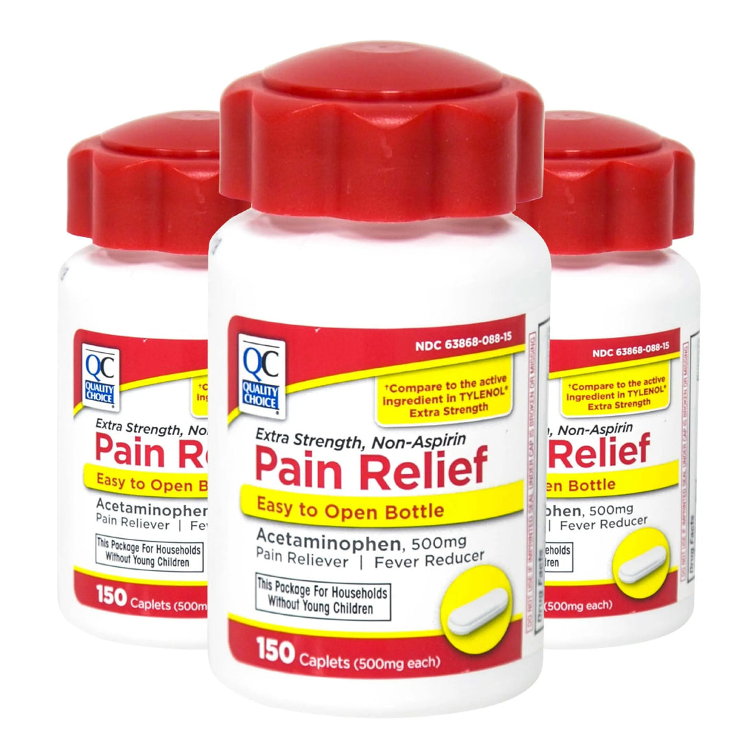 Quality Choice Easy Open Extra Strength Pain Relief, Acetaminophen 500mg Extra Strength, Pain Reliever and Fever Reducer for Headache, Backache, Toothache and Muscle Aches, 150 Count Bottle. Quality Choice uk supplements