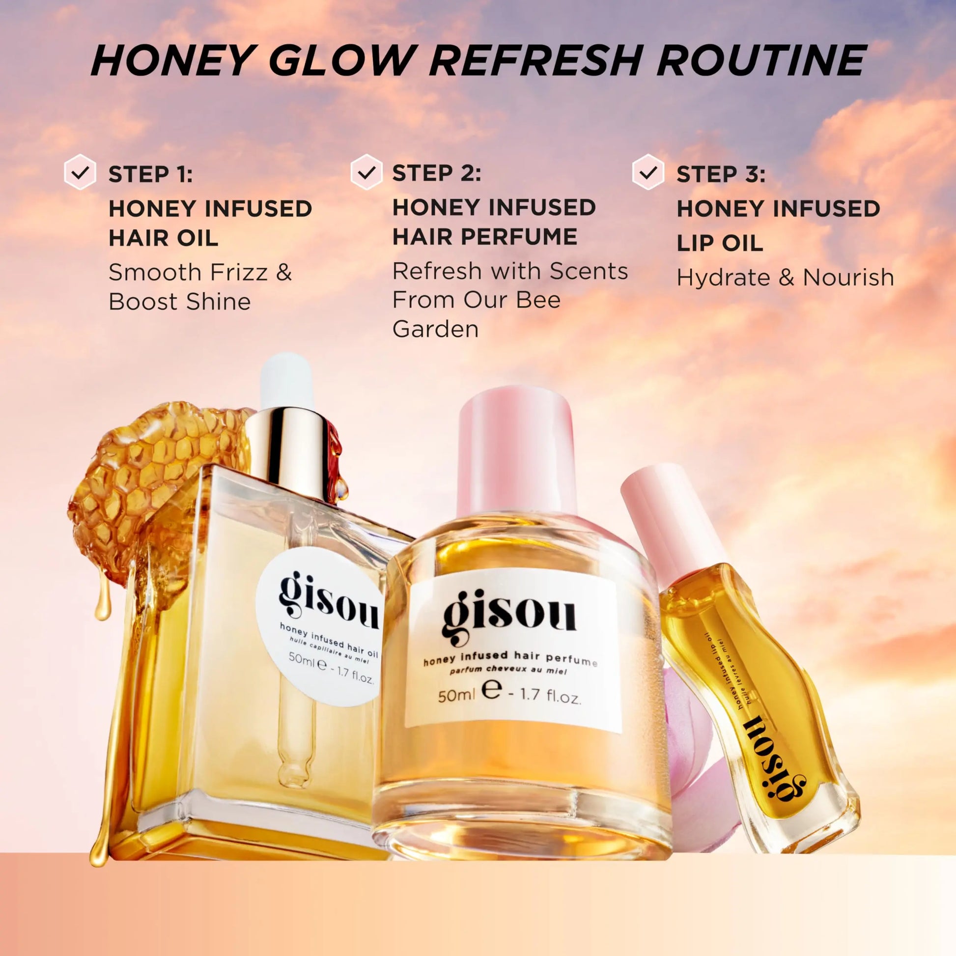 Gisou Honey Infused Hydrating Lip Oil, Nourishing Lip Moisturizer for Dry Lips (Watermelon Sugar) Gisou uk supplements
