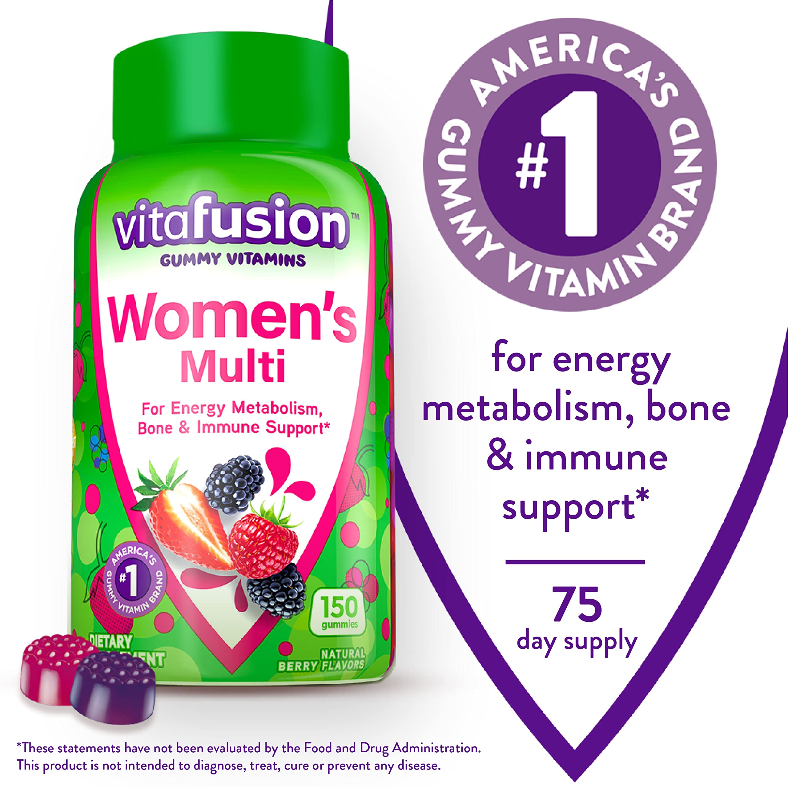 Vitafusion Fiber Well Sugar Free Fiber Supplement & Womens Multivitamin Gummies Vitafusion uk supplements