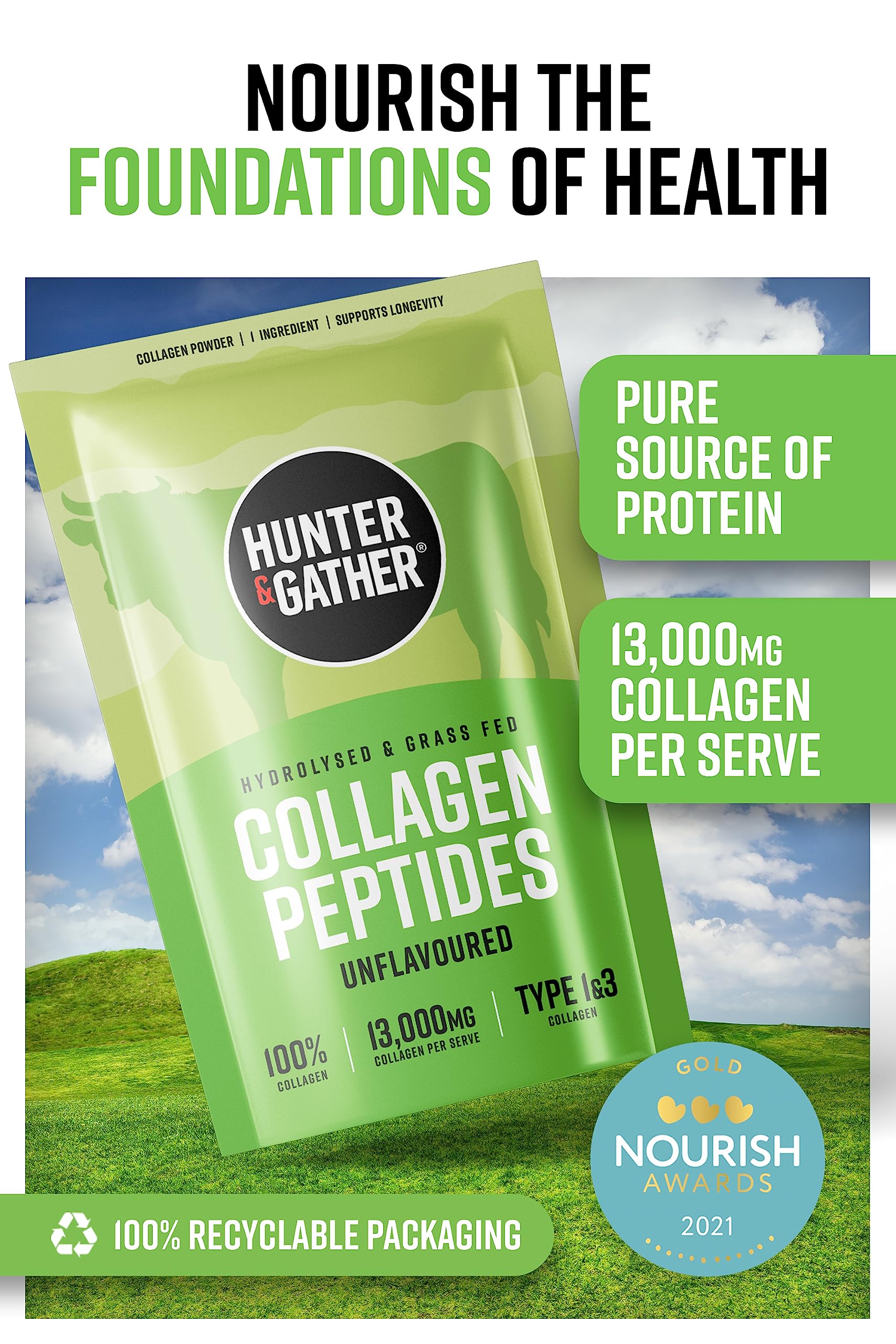 Hunter & Gather Collagen Powder Bundle | Hydrolysed Grass-Fed Bovine Collagen Hunter & Gather uk supplements