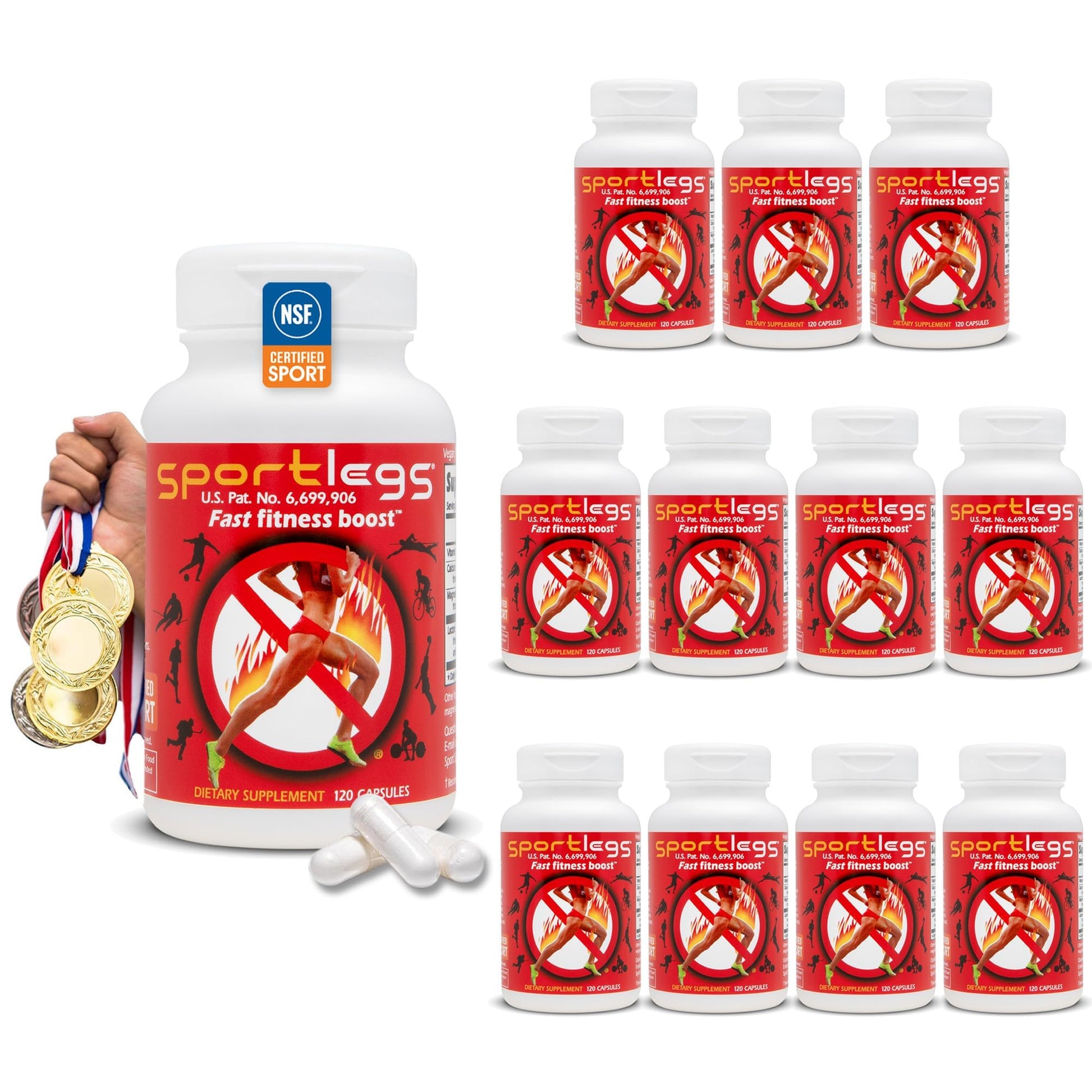 SPORTLEGS Pre-Exercise Metabolic Primer for Runners, Cyclists and Endurance Athletes - Helps Muscles Use Lactate as Fuel for Smoother, Longer-Lasting Efforts - NSF Certified for Sport - 120 Capsules SPORTLEGS uk supplements