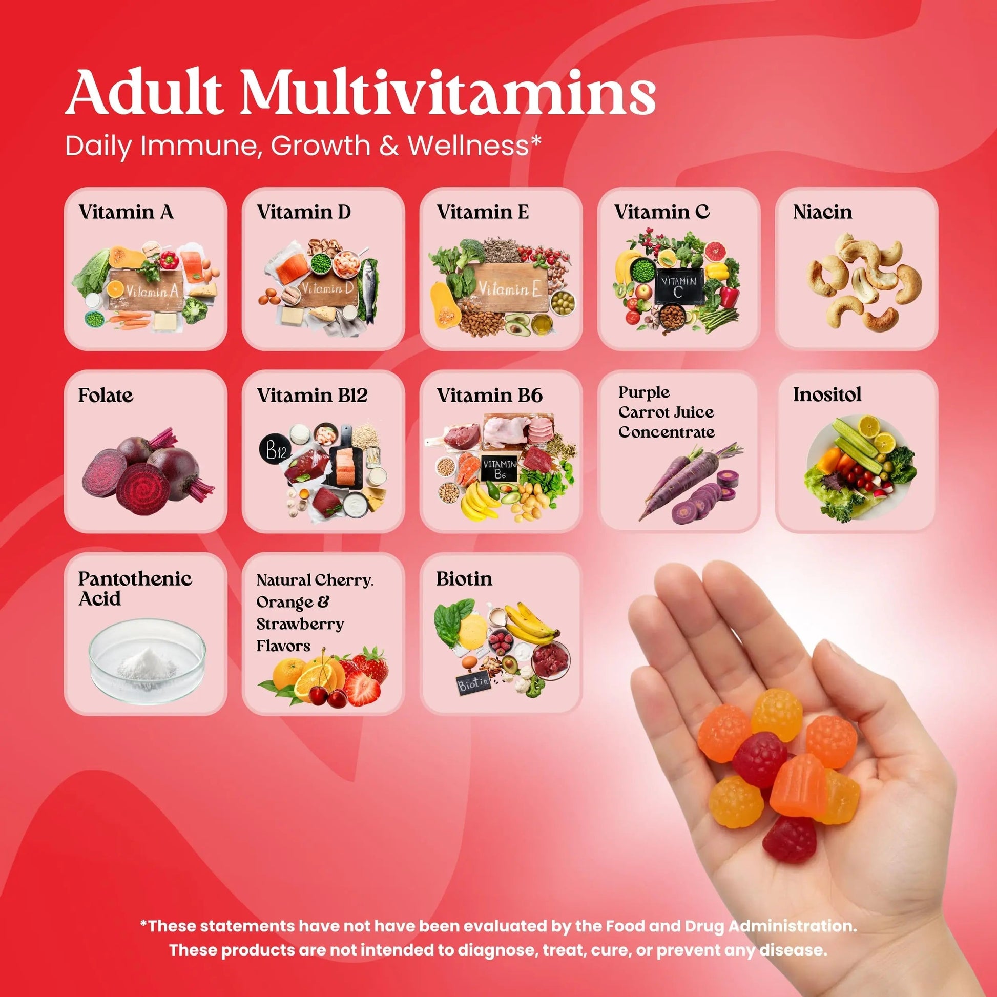 VITA GLOBE Adult Multivitamin Gummies – 9 Daily Vitamins with C, D, E, B6, B12, Folate & Biotin | Delicious Juicy Trio Orange VITA GLOBE uk supplements