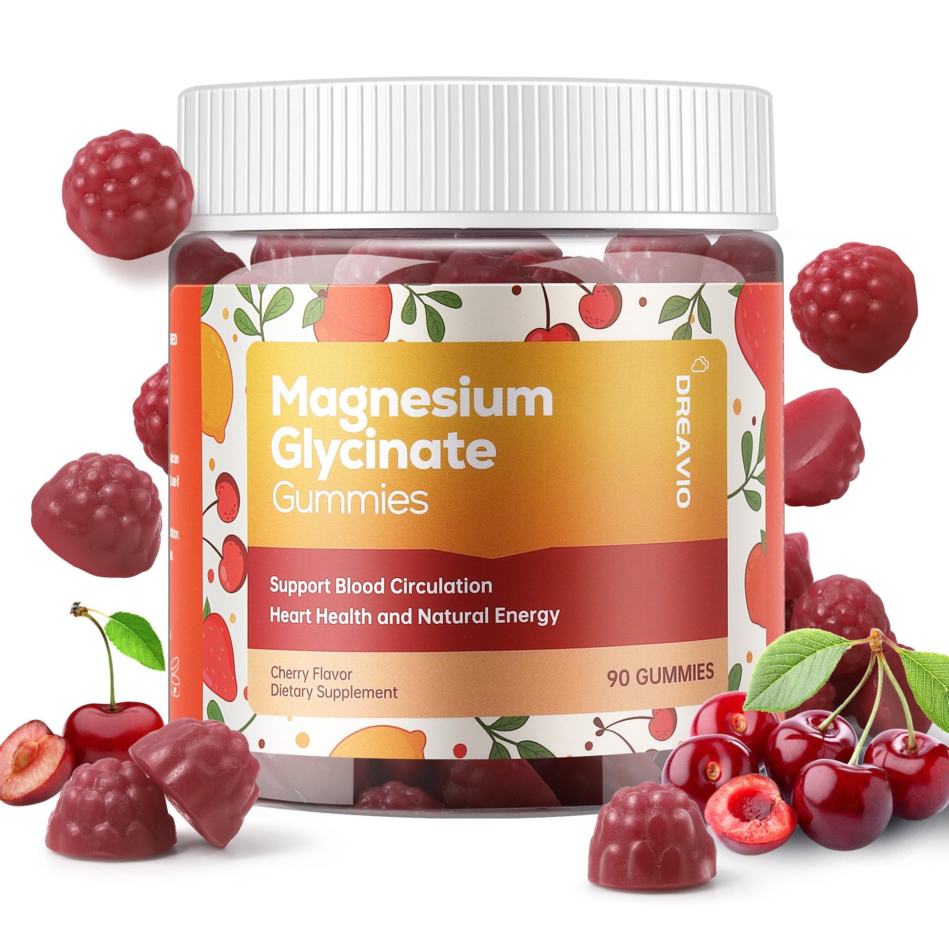 DREAVIO 90 Count Magnesium Glycinate Gummies 400mg w/Ashwagandha Supplement - Sugar Free Zinc Magnesium Glycinate Supplement Ashwagandha Gummies for Adults DREAVIO uk supplements