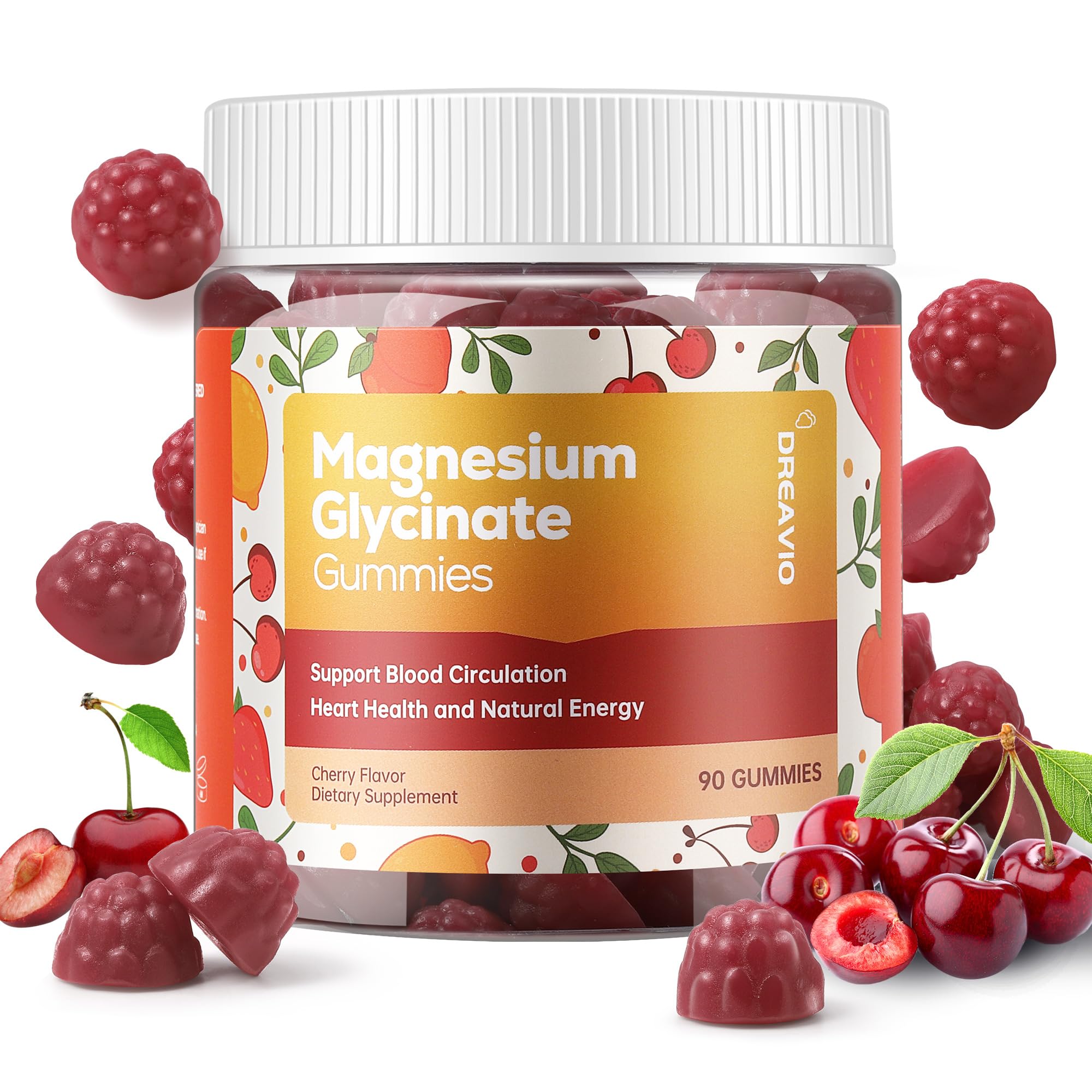 DREAVIO 90 Count Magnesium Glycinate Gummies 400mg w/Ashwagandha Supplement - Sugar Free Zinc Magnesium Glycinate Supplement Ashwagandha Gummies for Adults DREAVIO uk supplements
