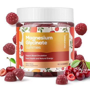 DREAVIO 90 Count Magnesium Glycinate Gummies 400mg w/Ashwagandha Supplement - Sugar Free Zinc Magnesium Glycinate Supplement Ashwagandha Gummies for Adults DREAVIO uk supplements