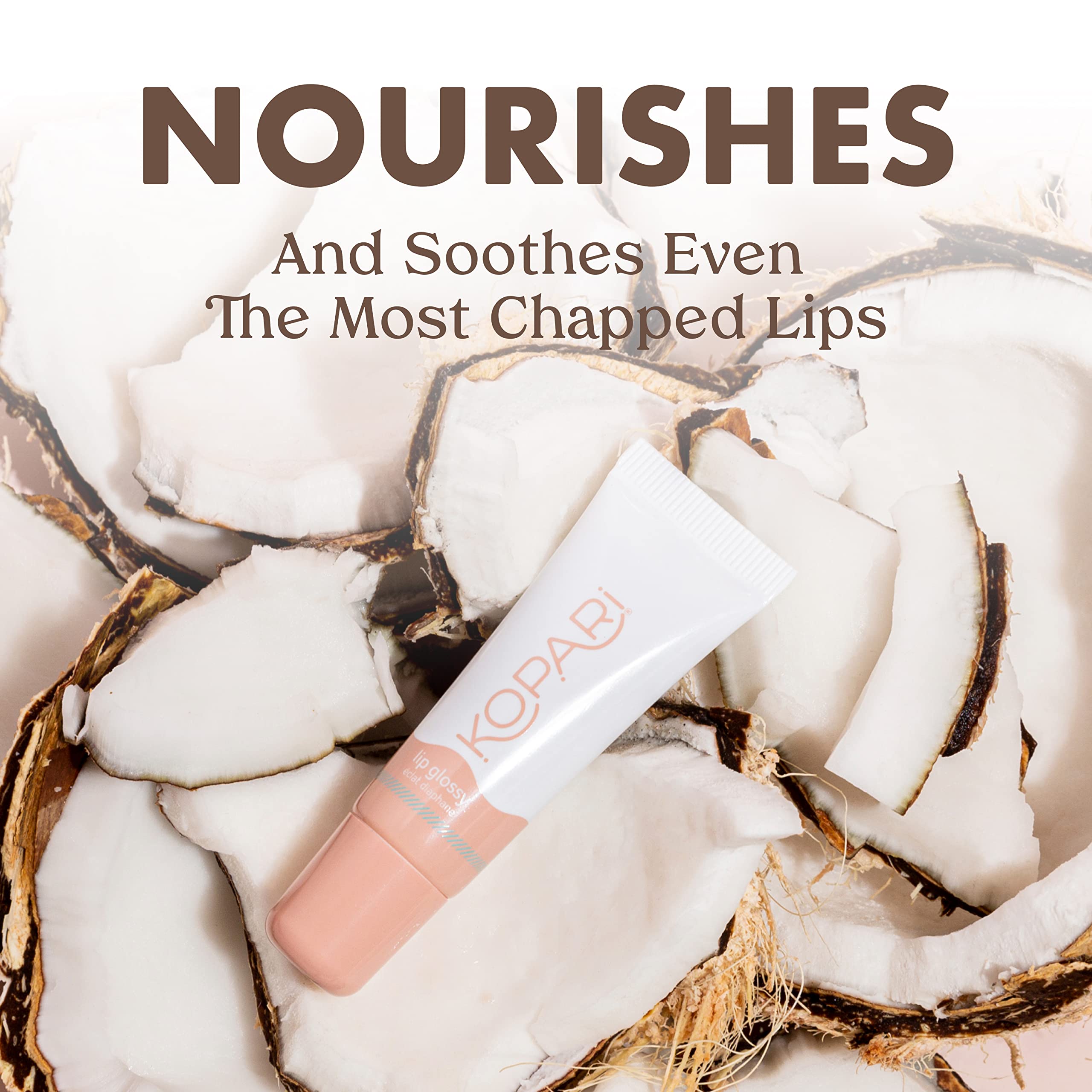 Kopari Coconut Lip Glossy | Nude Tint Birthday Suit | Vegan Hydrating Moisturizing Lip Oil Vitamin E Shea Butter Long Wear High Shine Non Sticky | Clean Plant Based Non Toxic Balm Paraben Free Kopari uk supplements