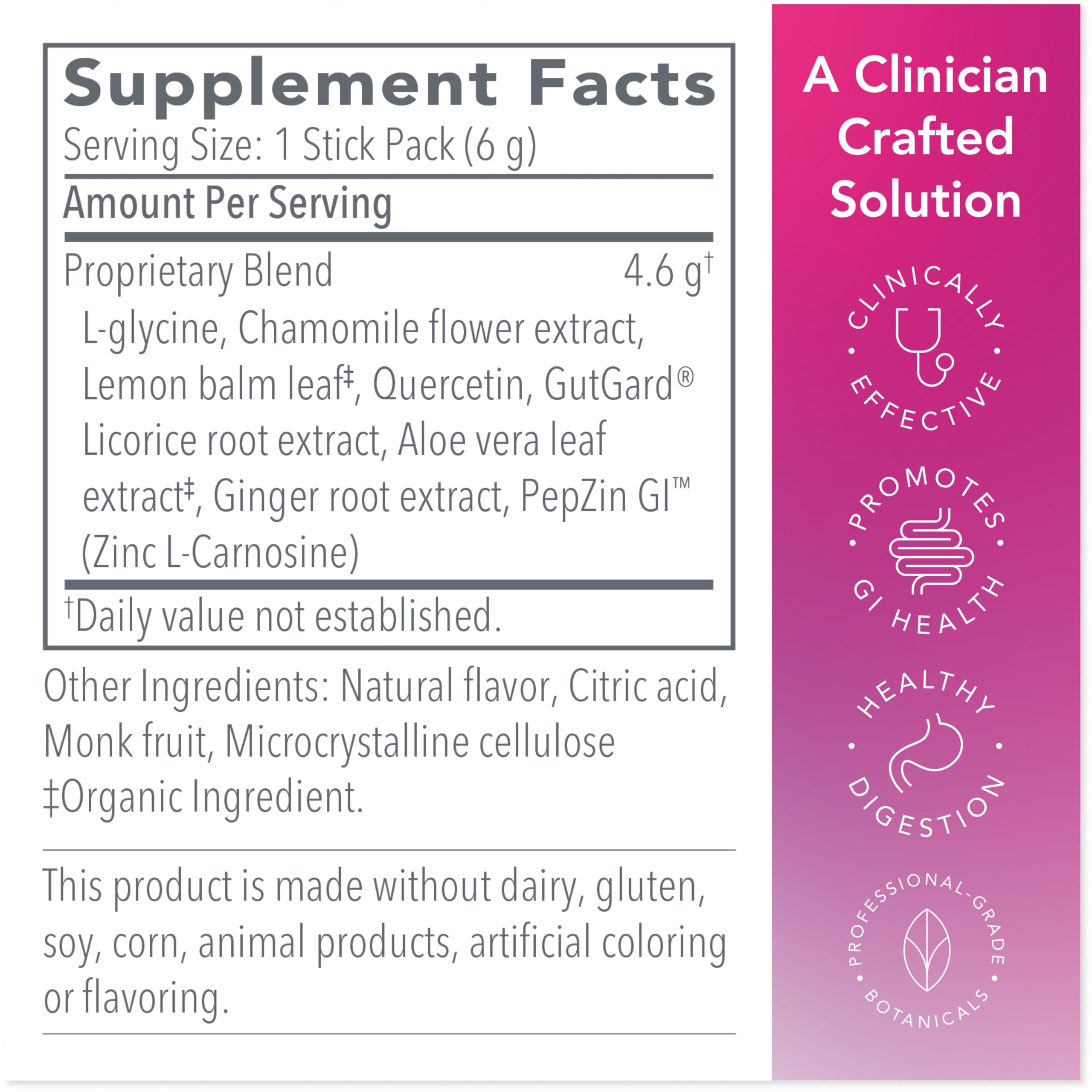 Bio-Botanical Research Biocidin Drink Mix - GI InnerCalm - Support Digestive Health, GI Detox, Healthy Mood & Sense of Relaxation - Soothing Formula with Glycine & No Glutamine (30 Stick Packs) Bio-Botanical Research uk supplements