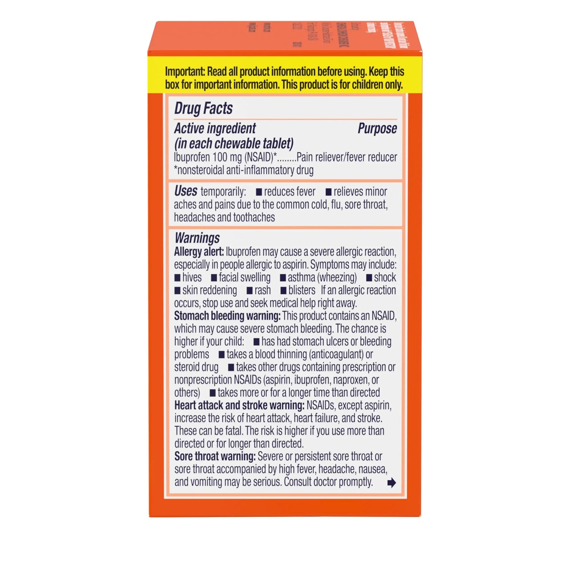Motrin Children's Dye-Free Chewable Tablets with Ibuprofen, Kids' Fever Reducer & Pain Reliever for Sore Throat, Fever, Toothache & Pain Relief, Grape Flavor, 24 Ct Motrin uk supplements