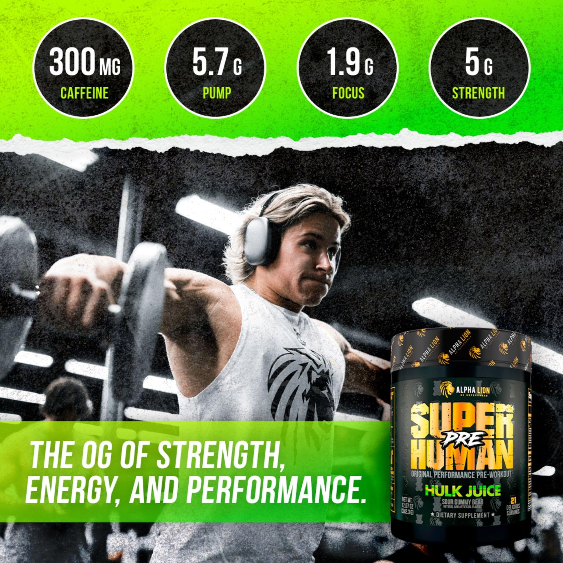 ALPHA LION Superhuman Pre Workout Powder & Post Workout Recovery Bundle, Sustained Energy & Focus + Lean Muscle Growth, Strength & Volume (Hulk Juice & Muscle Marg ALPHA LION uk supplements