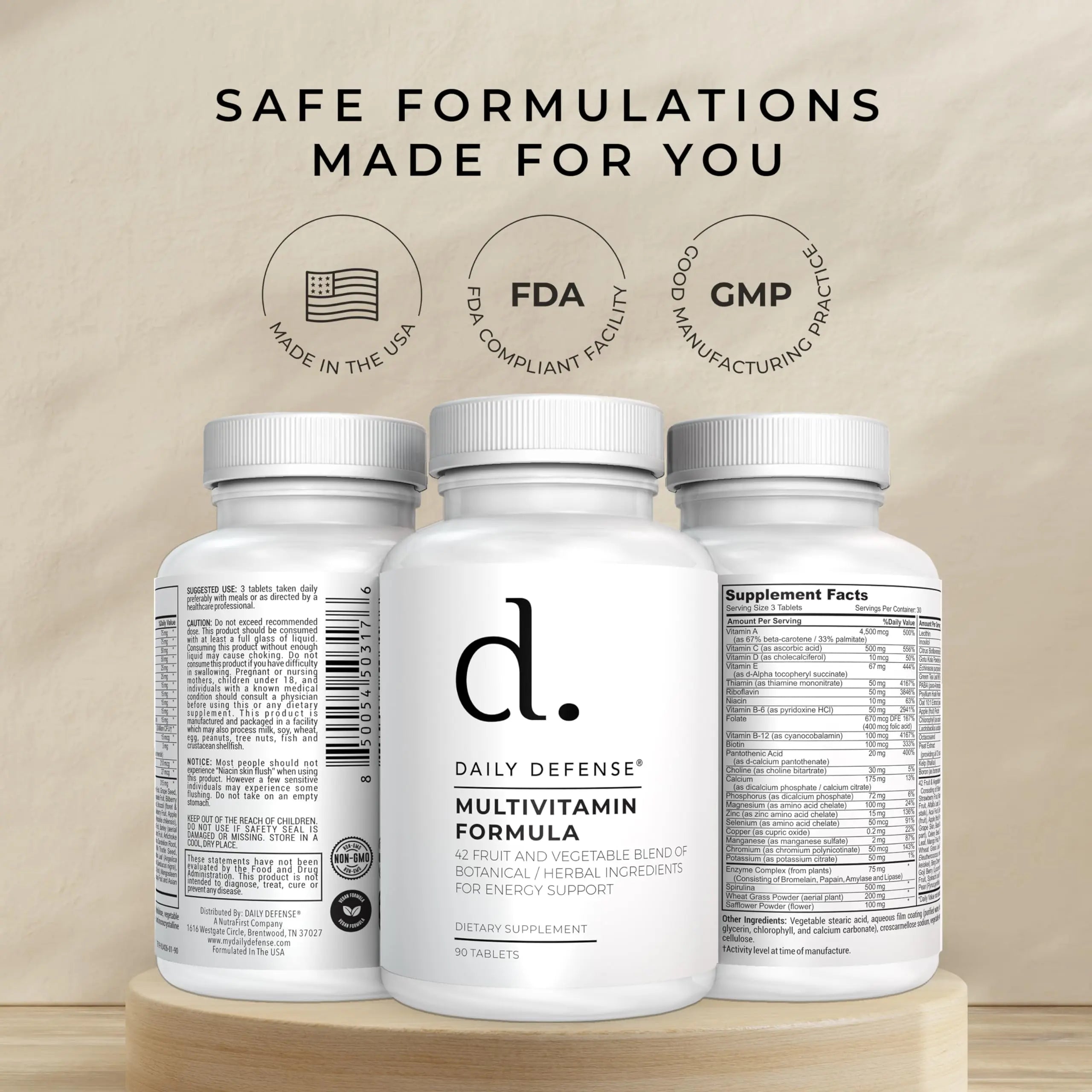 Fruit and Veggies Supplement - Multi Vitamins for Adults w/ Vitamins A, B Complex, D, E, Zinc, Biotin, Calcium - Fruit Vegetable Supplements for Energy & Immunity Support Daily Defense uk supplements