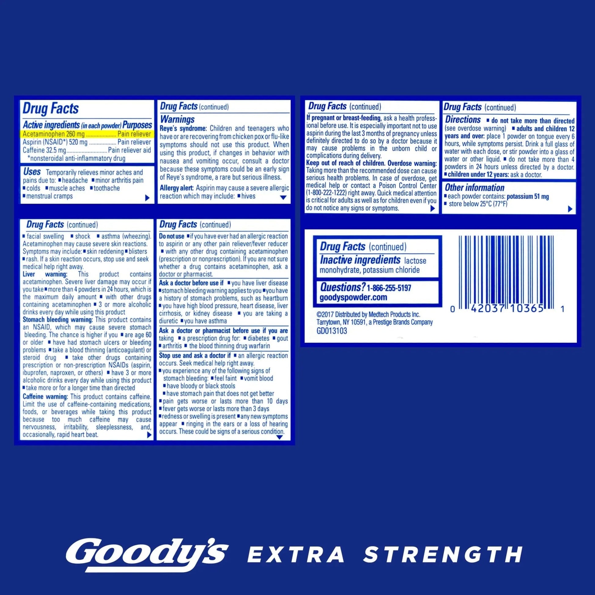 Goody's Extra Strength Headache Powders 50 ea (Pack of 6) Goody's uk supplements