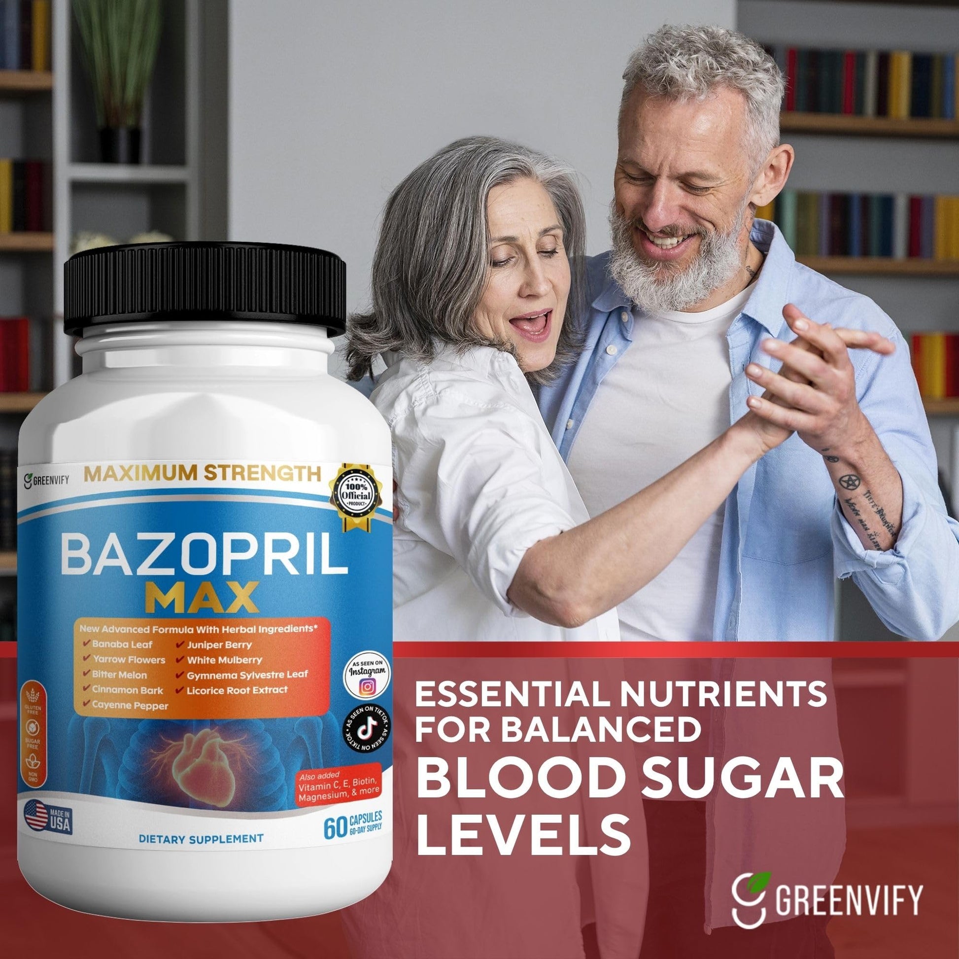 GREENVIFY Bazopril Max Maximum Strength Dietary Supplement, 60 Capsules, with Herbal Blend, Vitamins & Minerals (1) GREENVIFY uk supplements