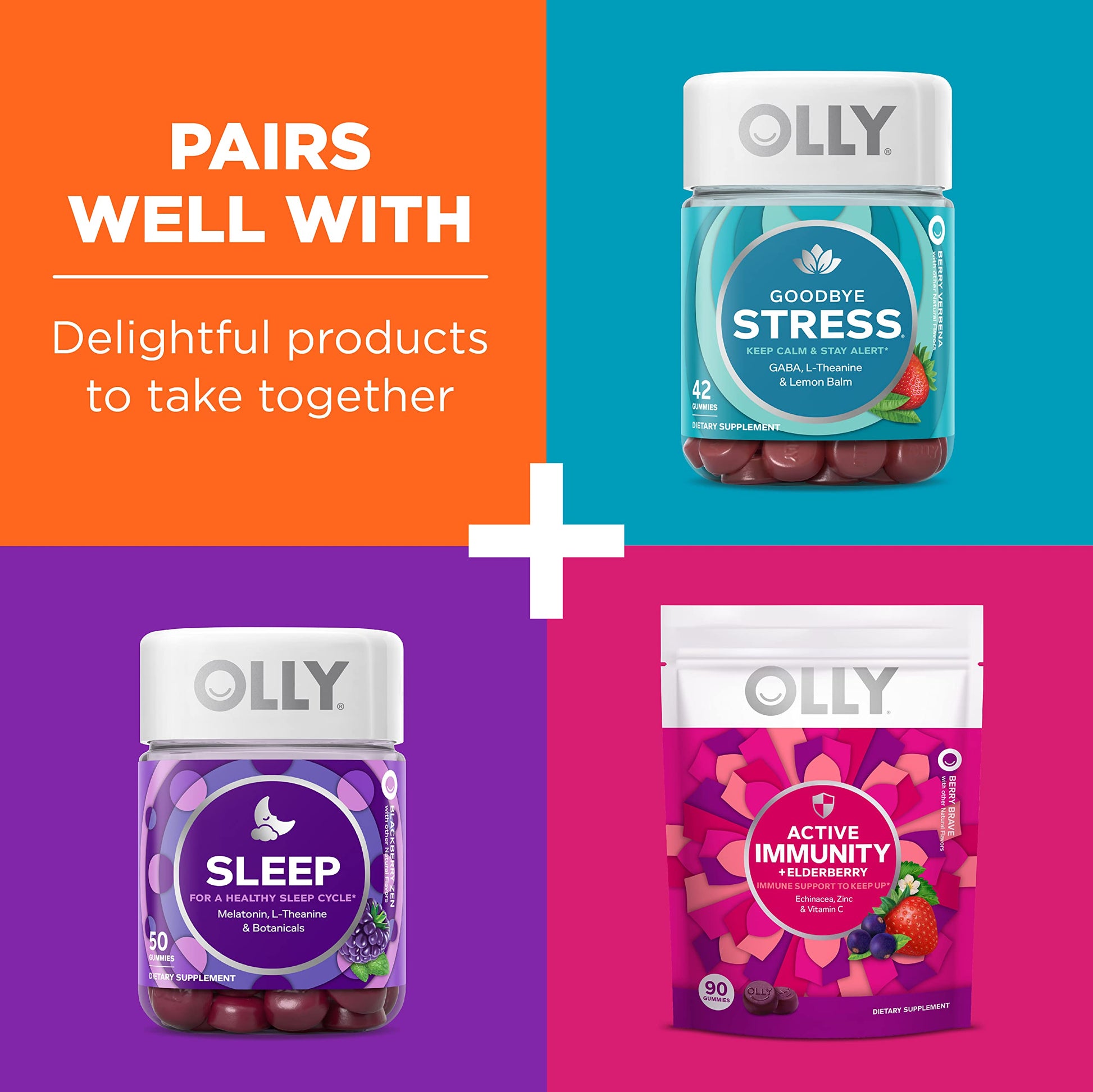 OLLY Laser Focus Gummy, Ginseng, Alpha GPC, B Vitamins, Berry Tangerine Flavor OLLY uk supplements