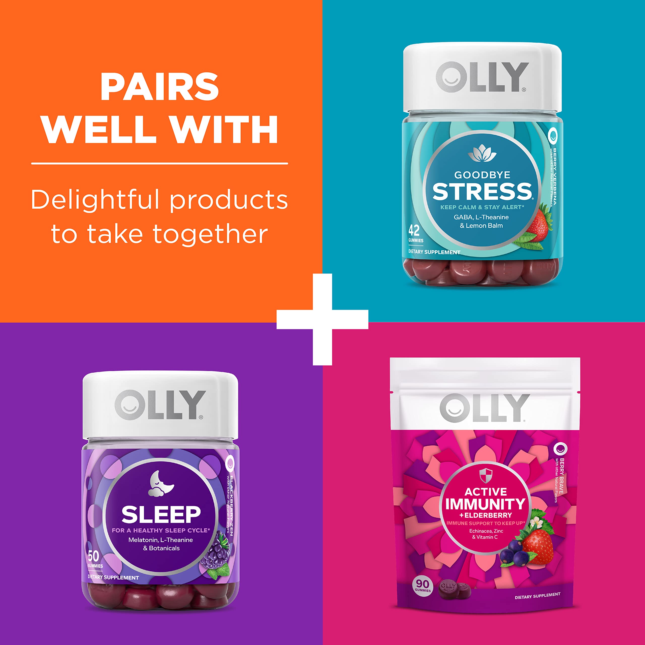 OLLY Laser Focus Gummy, Ginseng, Alpha GPC, B Vitamins, Berry Tangerine Flavor OLLY uk supplements
