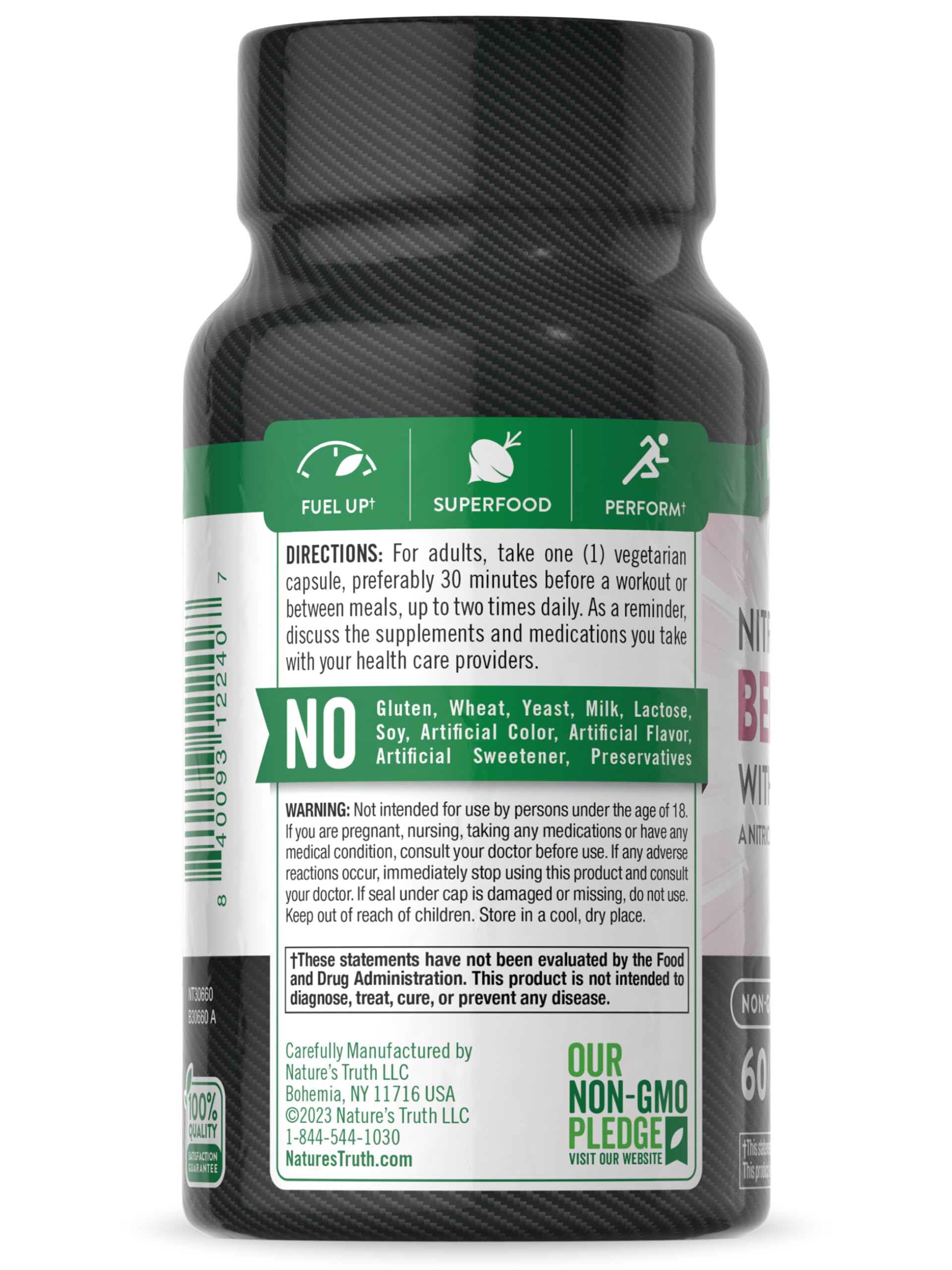 Nature's Truth Beet Root Capsules | 60 Count | Nitric Oxide Supplement for Men and Women Nature's Truth uk supplements