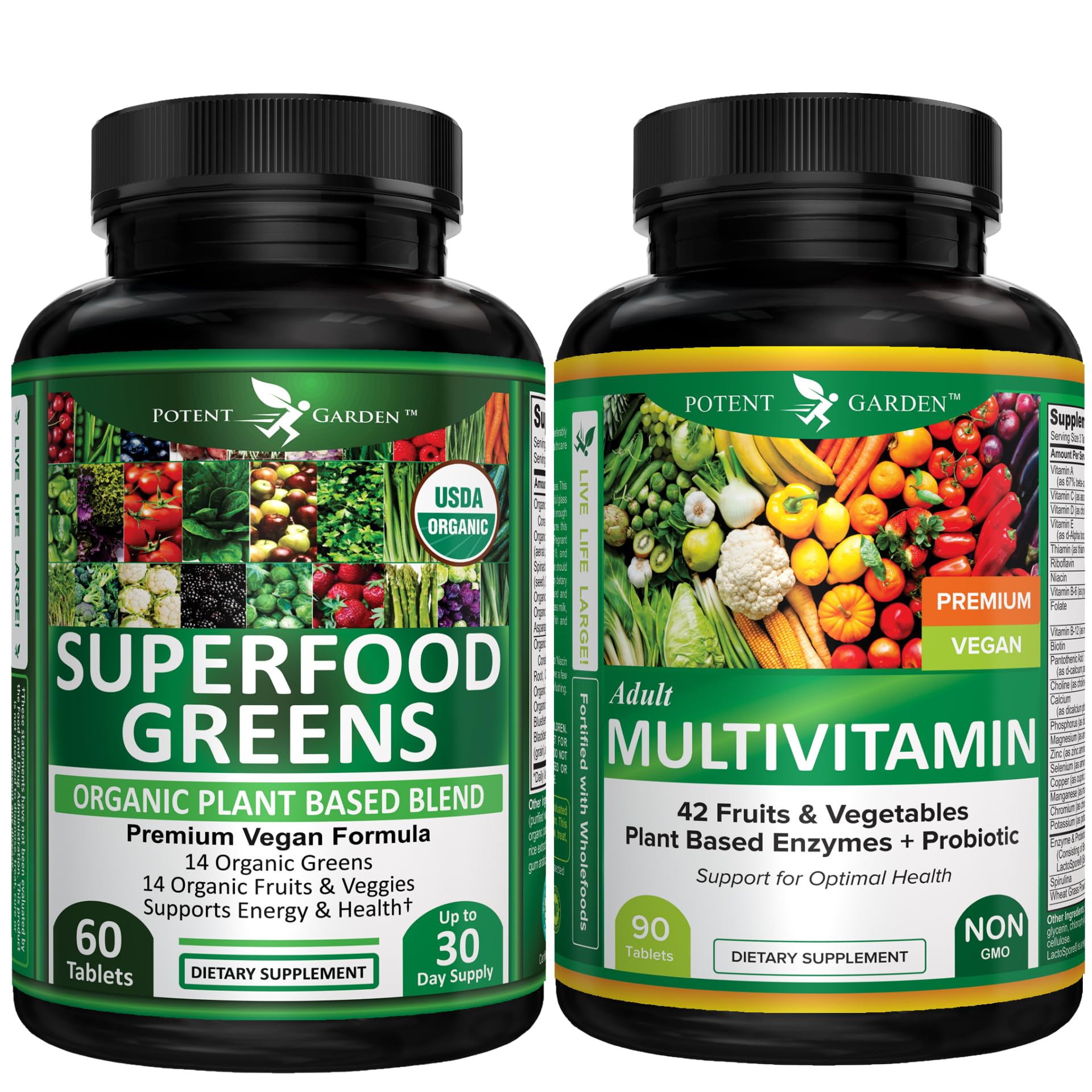 Potent Garden Daily Nutrition Bundle – Superfood Greens + Multivitamin Potent Garden uk supplements