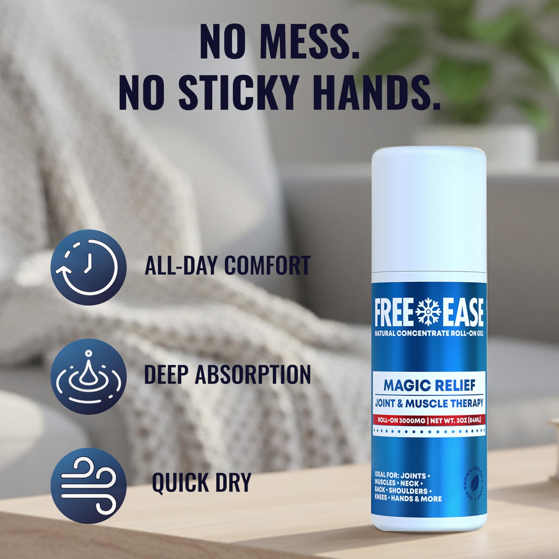 Free-Ease Magic Relief Roller – Nerve Joint and Muscle Pain Relief Roll On – Fast Cooling Therapy for Back, Neck, Shoulder, Knee Pain - Supports Joint Flexibility and Overall Mobility - Made in USA FREE EASE uk supplements