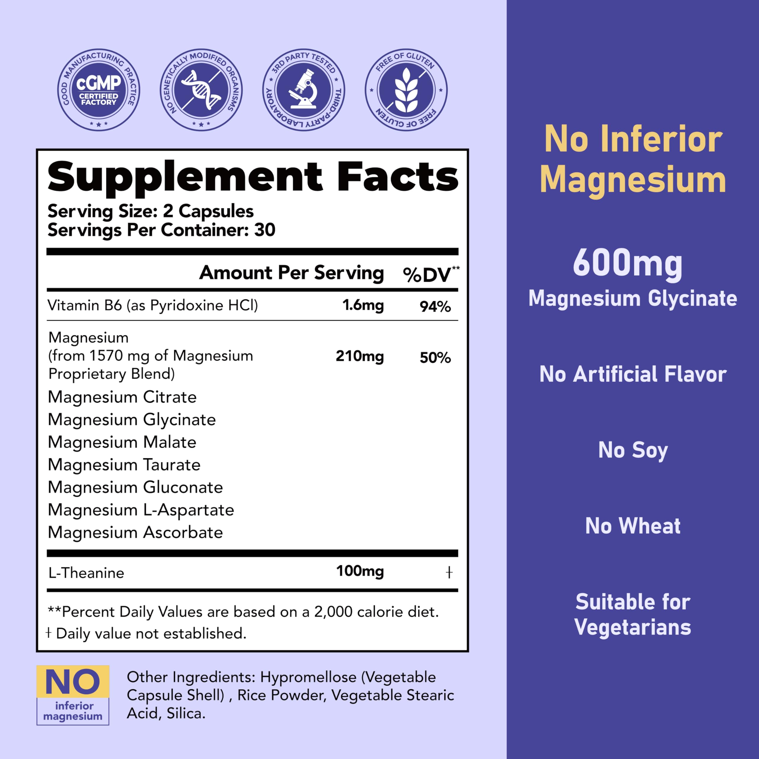 Magnesium 7 Complex for Women 1600mg, Magnesium Glycinate 600mg 7 High Absorption Magnesium Supplement with Citrate, Malate, Chelate, Taurate, Gluconate, Aspartate & Ascorbate for Sleep, 60 Capsules VIVI Youth uk supplements