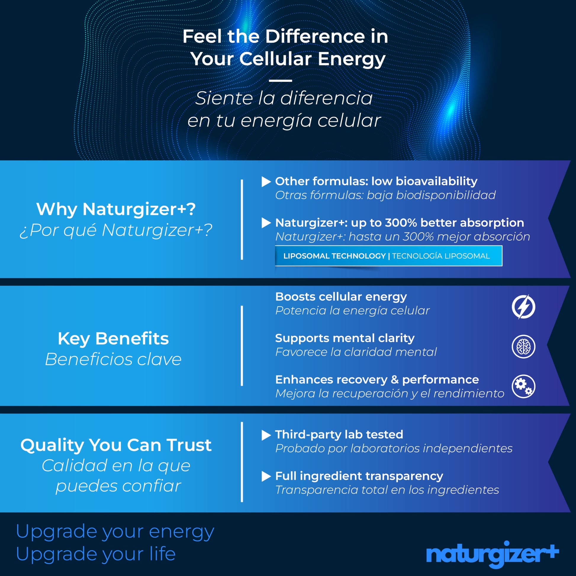 naturgizer+ Liposomal NAD+ Supplement with Resveratrol, TMG & Vitamin B3 | 4-in-1 Healthy Aging & Cellular Energy Support | High Absorption NAD Plus for Men & Women Over 40 | 120 Capsules naturgizer+ uk supplements