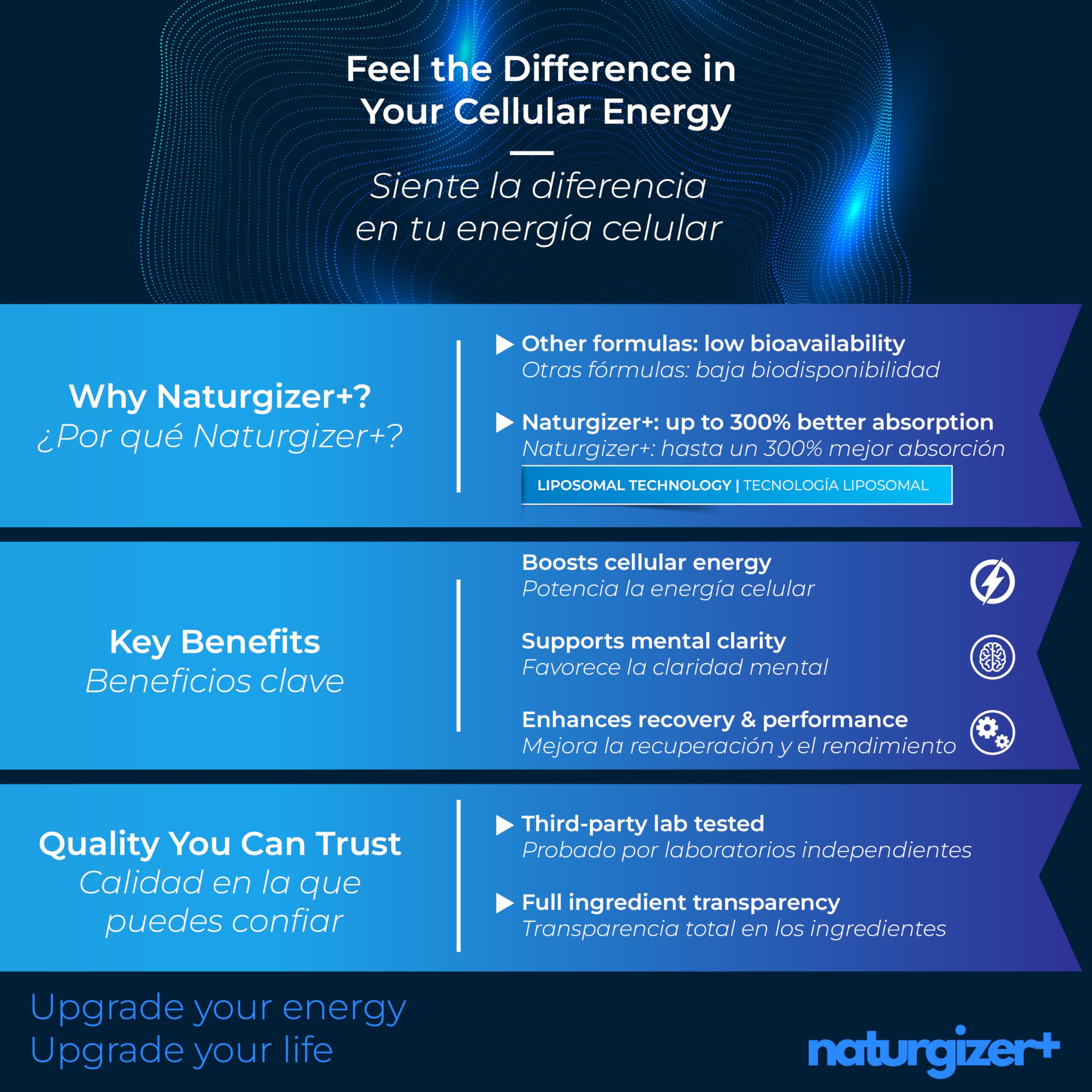 naturgizer+ Liposomal NAD+ Supplement with Resveratrol, TMG & Vitamin B3 | 4-in-1 Healthy Aging & Cellular Energy Support | High Absorption NAD Plus for Men & Women Over 40 | 120 Capsules naturgizer+ uk supplements