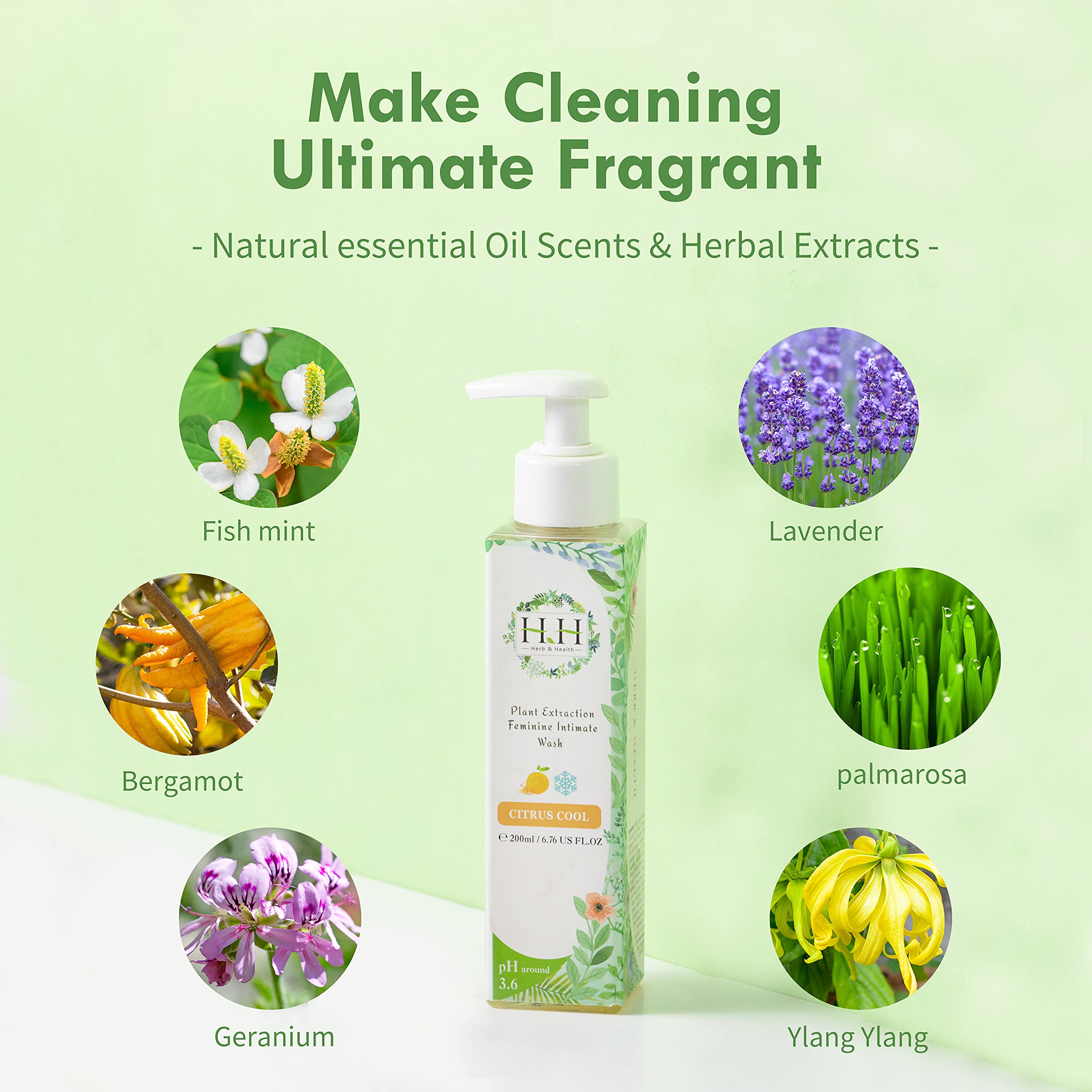 Feminine Wash+Panties Stain Remover Detergent - Natural Essential Oil Scent Vaginal Wash Women HH Herb & Health uk supplements