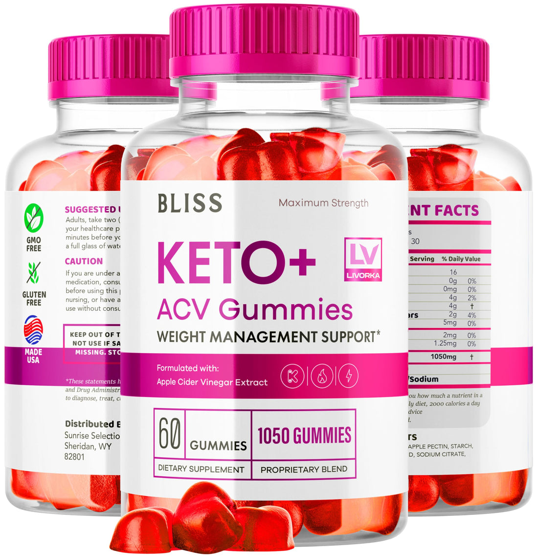 5 Pack - Bliss Keto ACV Gummies Advanced Weight Loss, Bliss ACV Active Gummies LIVORKA uk supplements