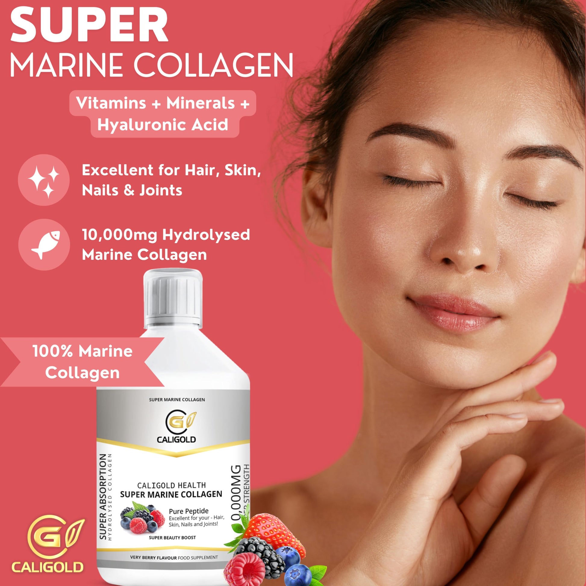 CALIGOLD Health Super Marine Collagen Liquid - Excellent for Hair, Skin, Nails and Joints CALIGOLD uk supplements